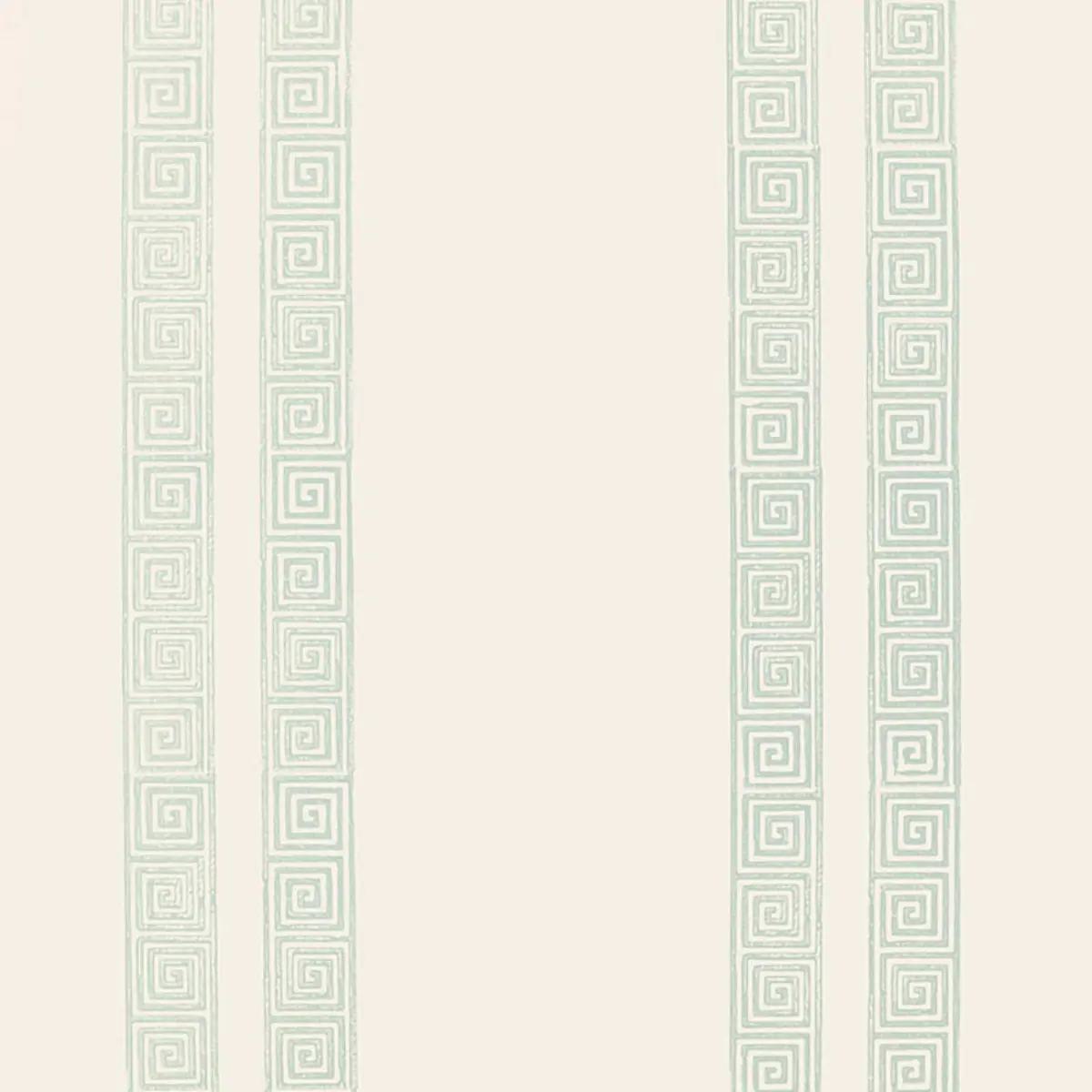 Greek Key Stripe in Water Blue