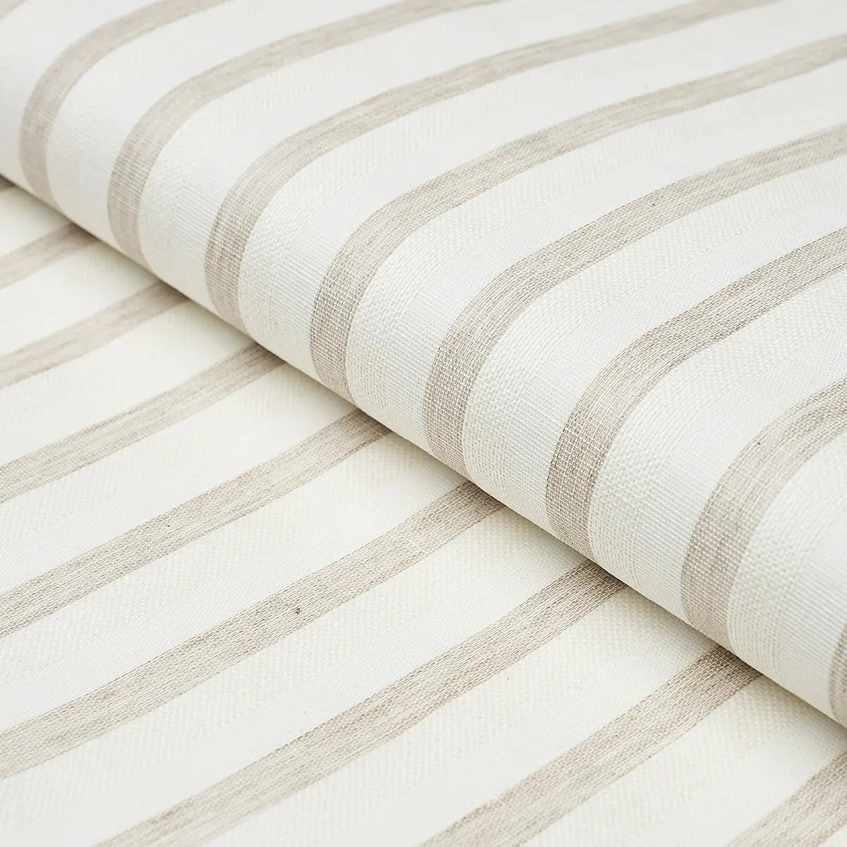 Textured Linen Stripe in White