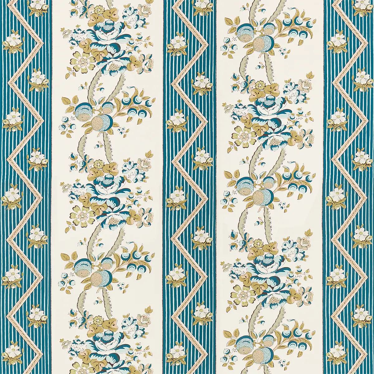 Sylvain Floral Stripe in Teal