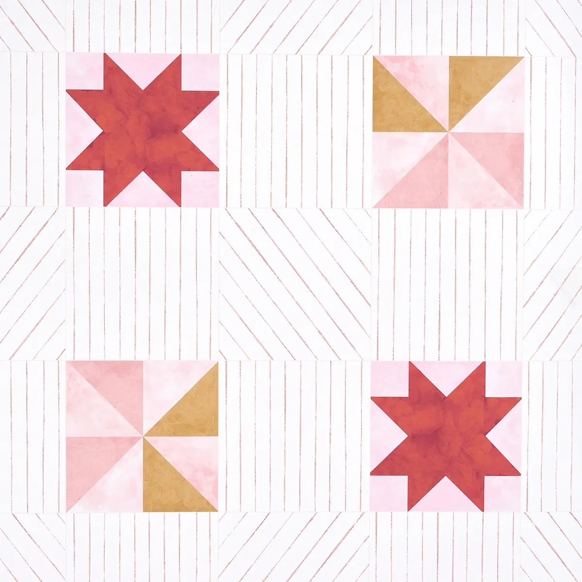 Alexander in red & earthy pink