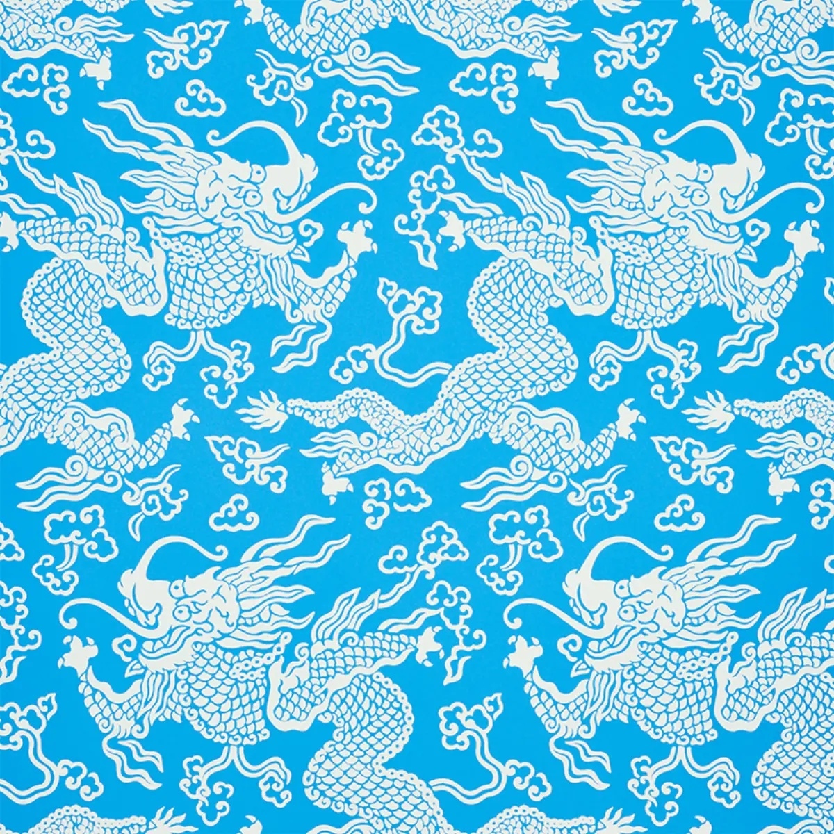 Ruan Dragon Damask in blue