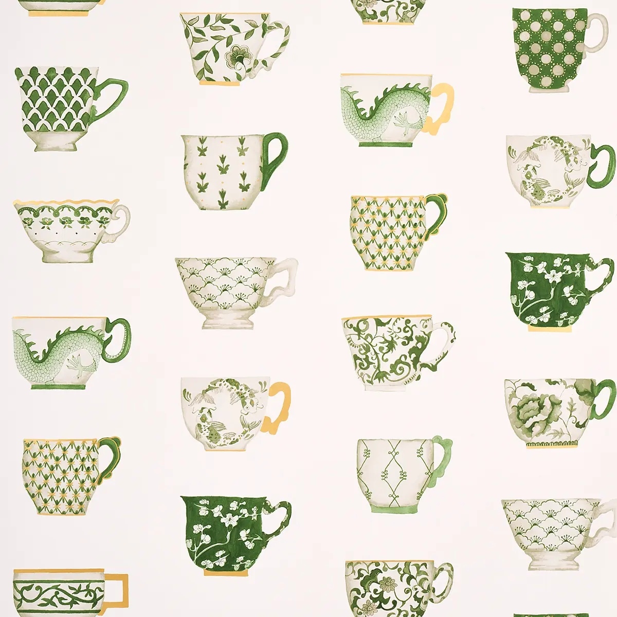 Onies Teacups in spring green