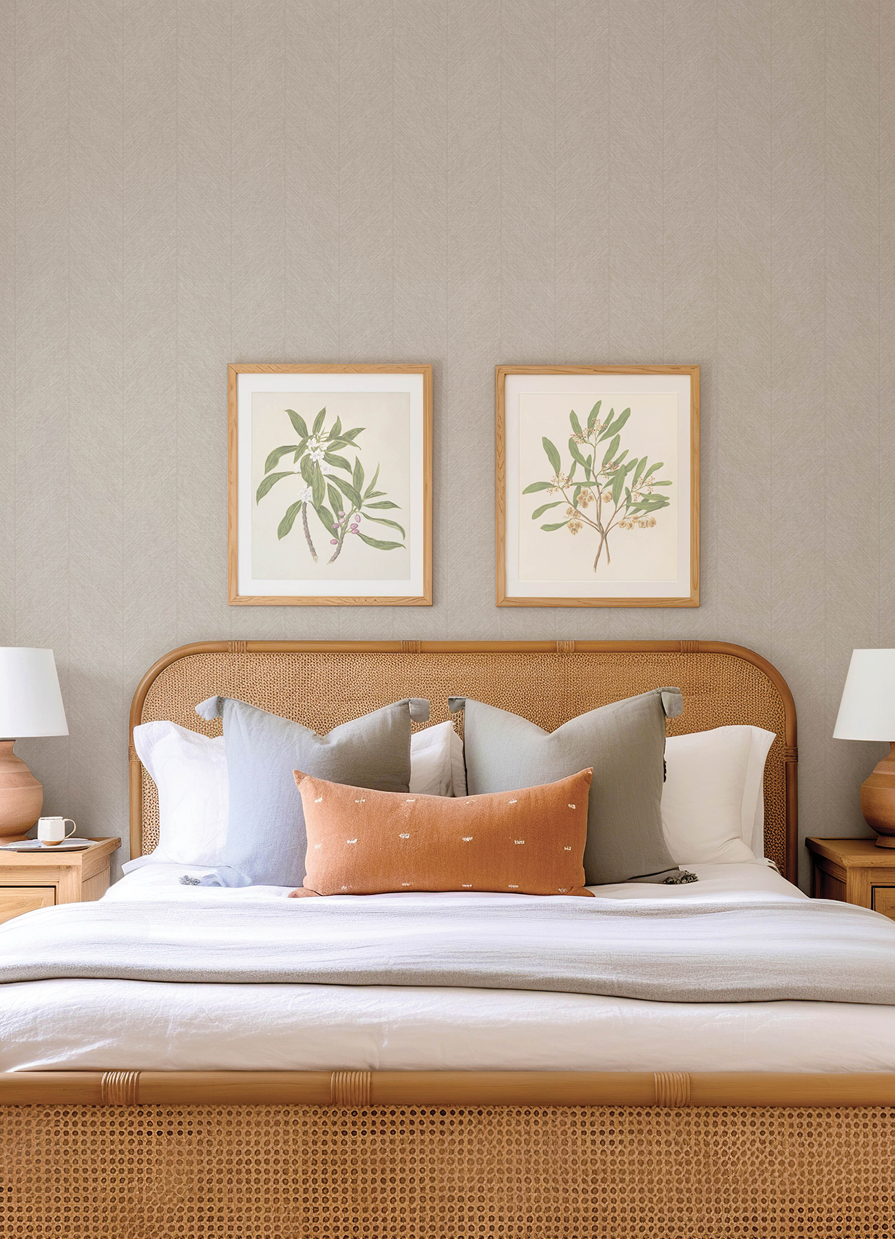Kallam Beige Chevron Wallpaper