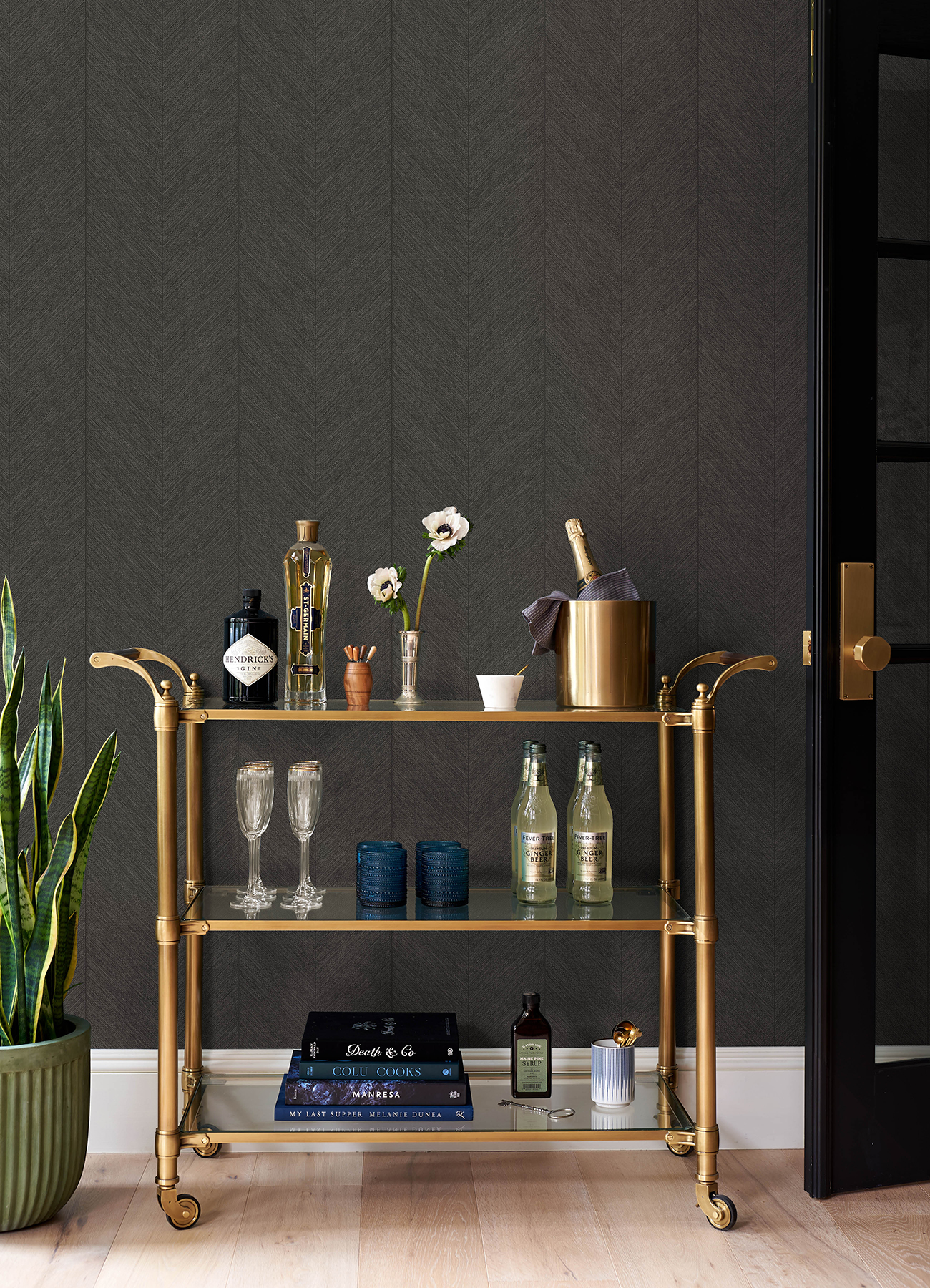 Kallam Espresso Chevron Wallpaper