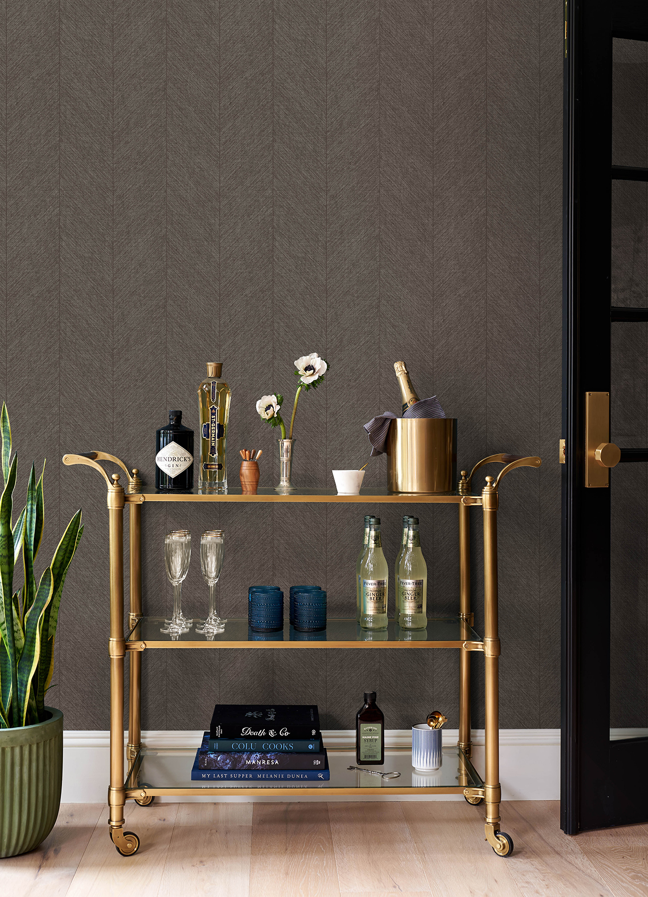 Kallam Chocolate Chevron Wallpaper
