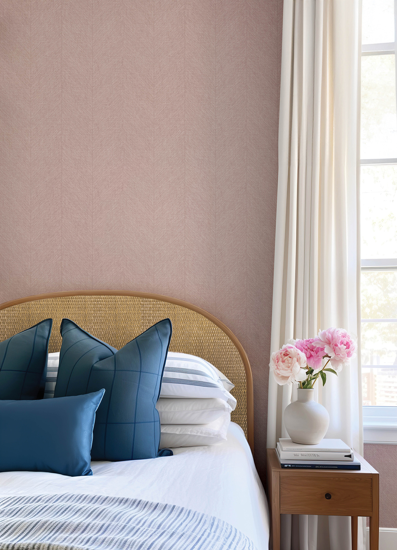 Kallam Pink Chevron Wallpaper