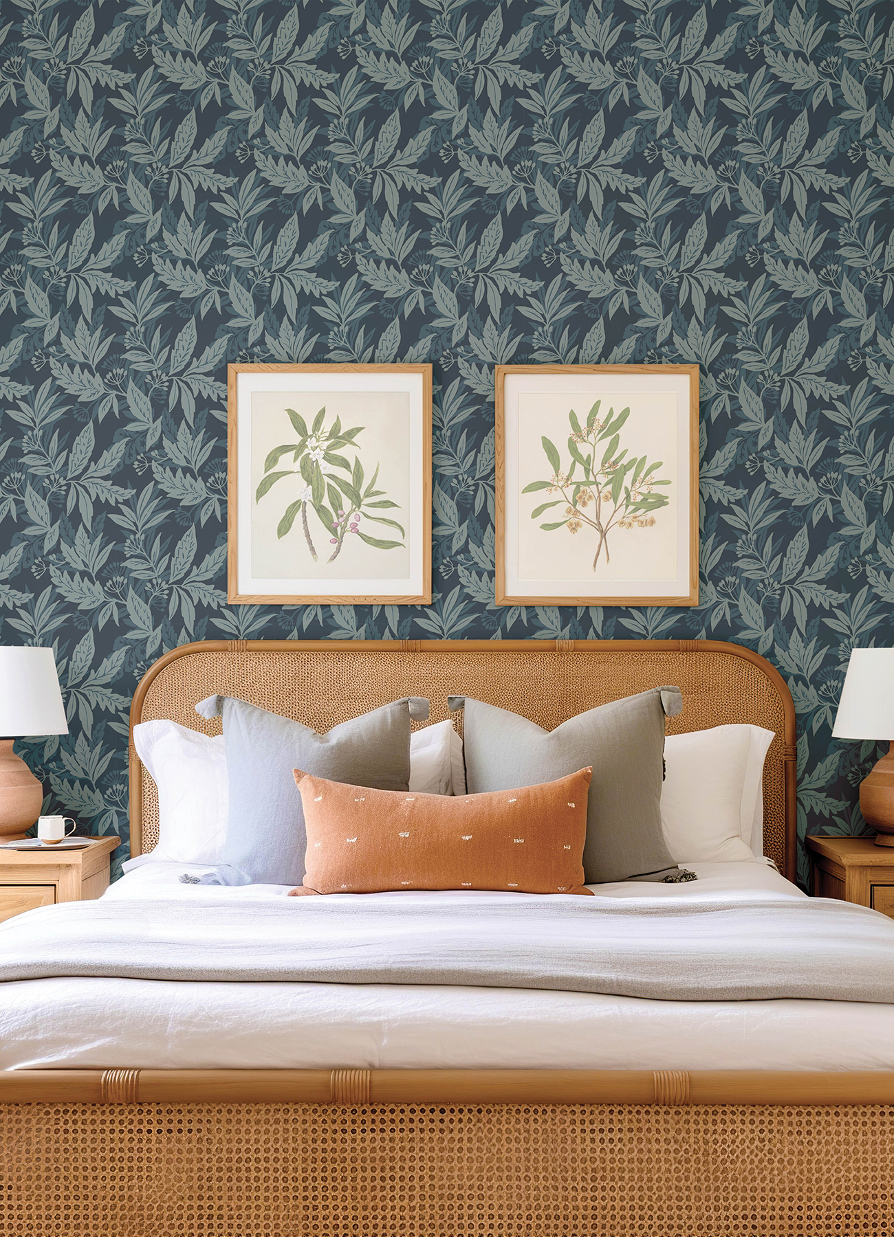 Anita Teal Woodland Floral Wallpaper