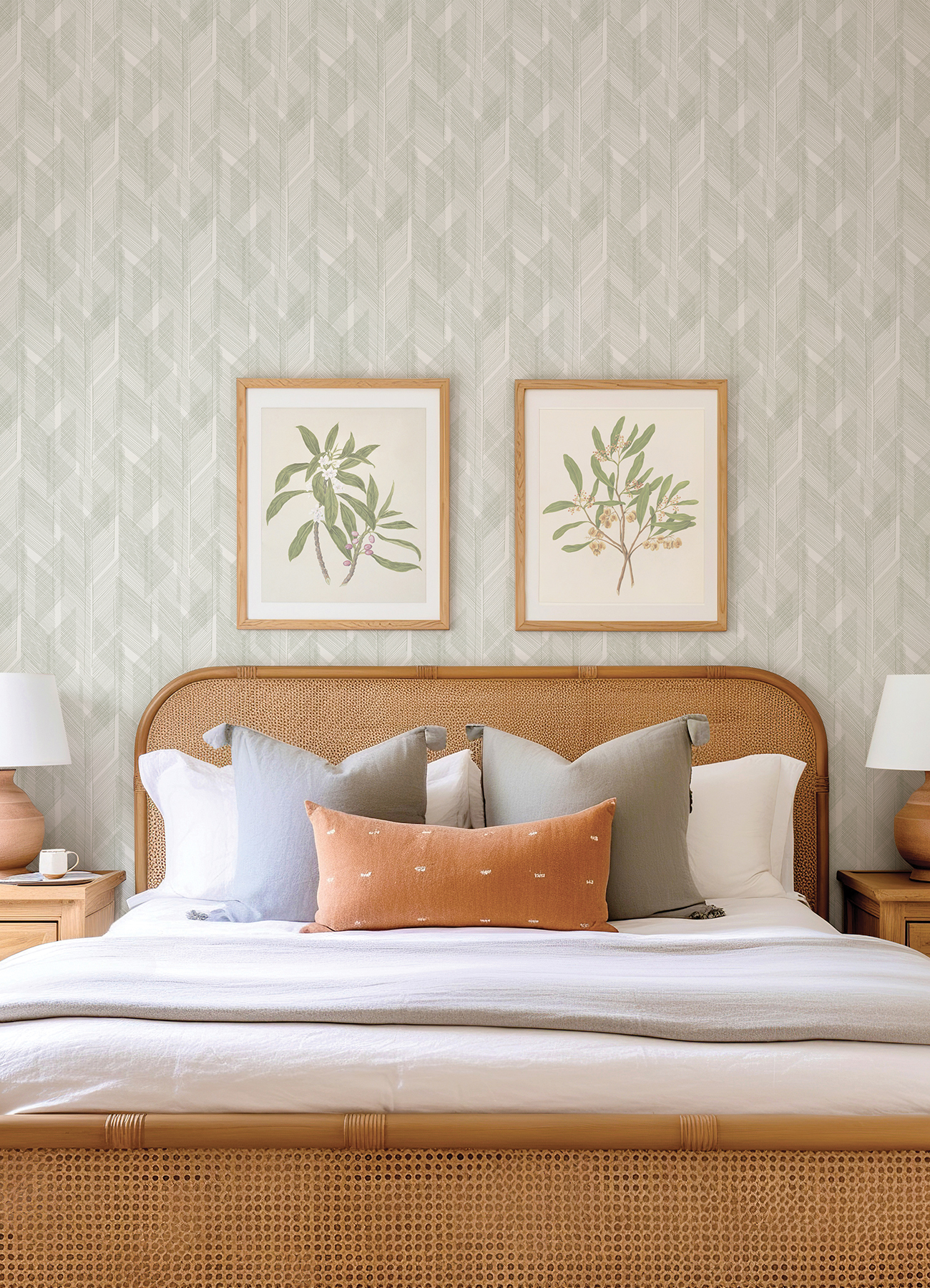 Bryant Evergreen Crosshatch Wallpaper
