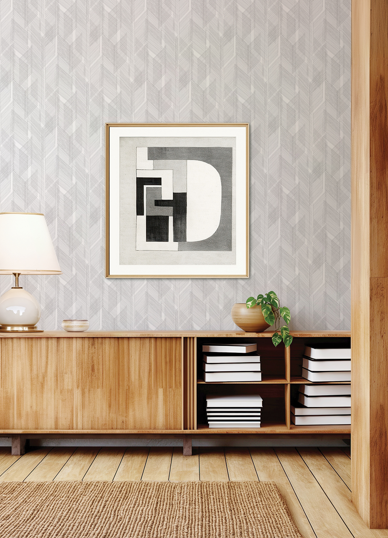 Bryant Black Crosshatch Wallpaper