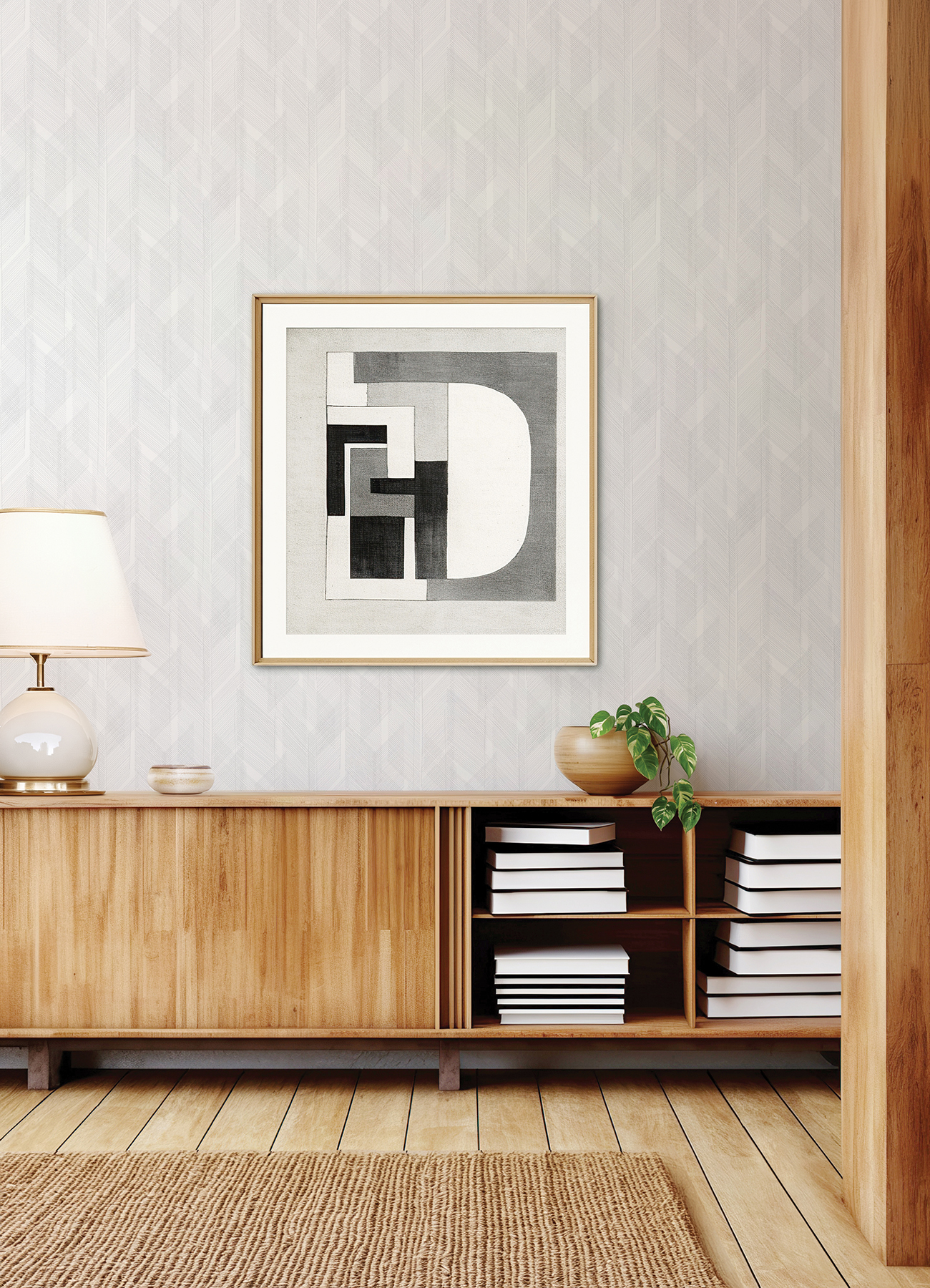 Bryant Silver Crosshatch Wallpaper