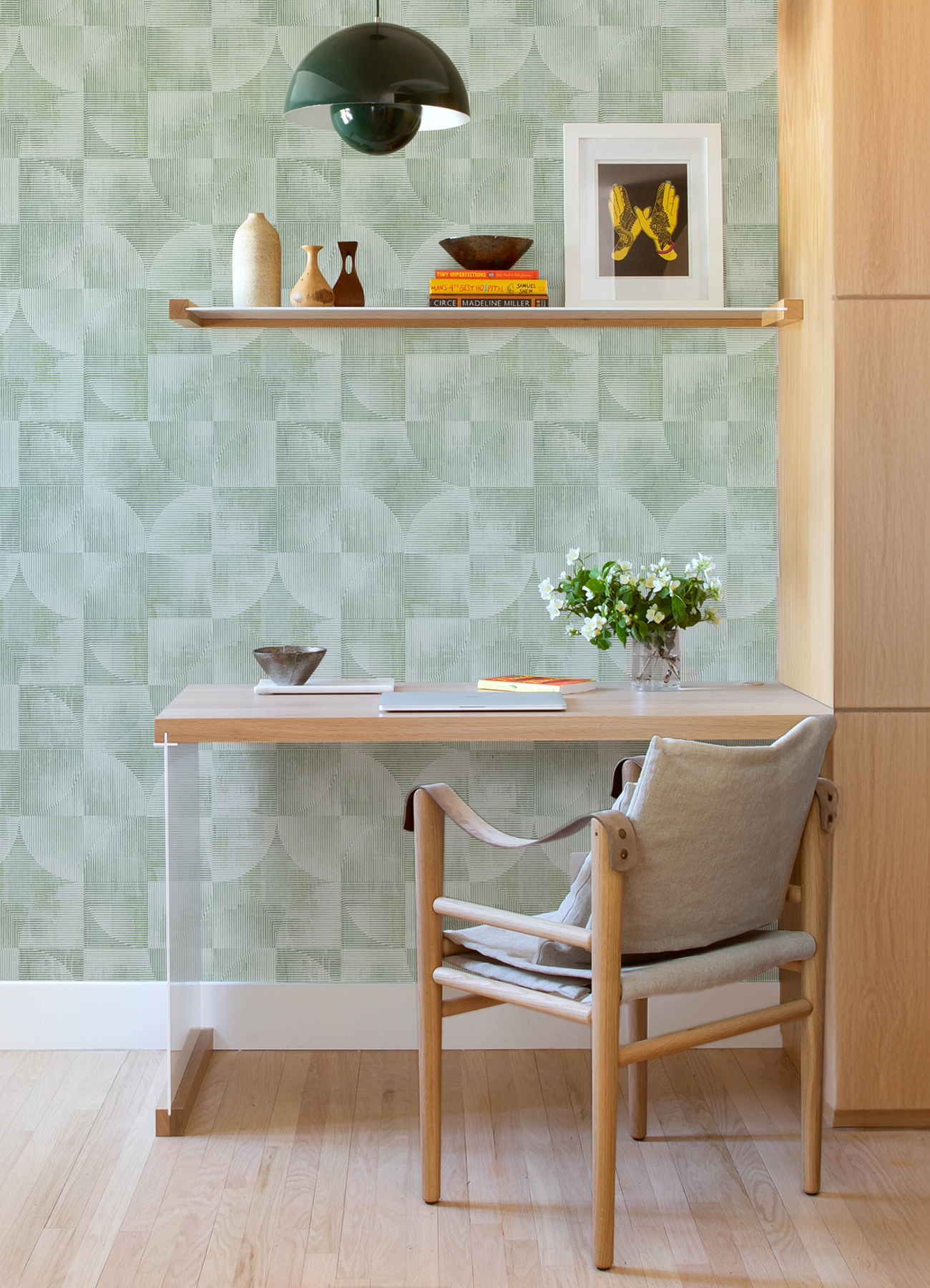 Woodbine Sage Abstract Geometric Wallpaper