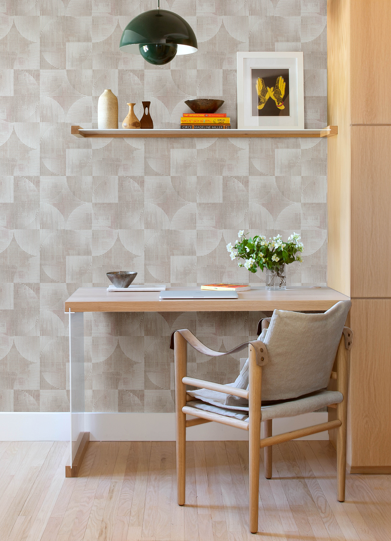 Woodbine Rose Abstract Geometric Wallpaper
