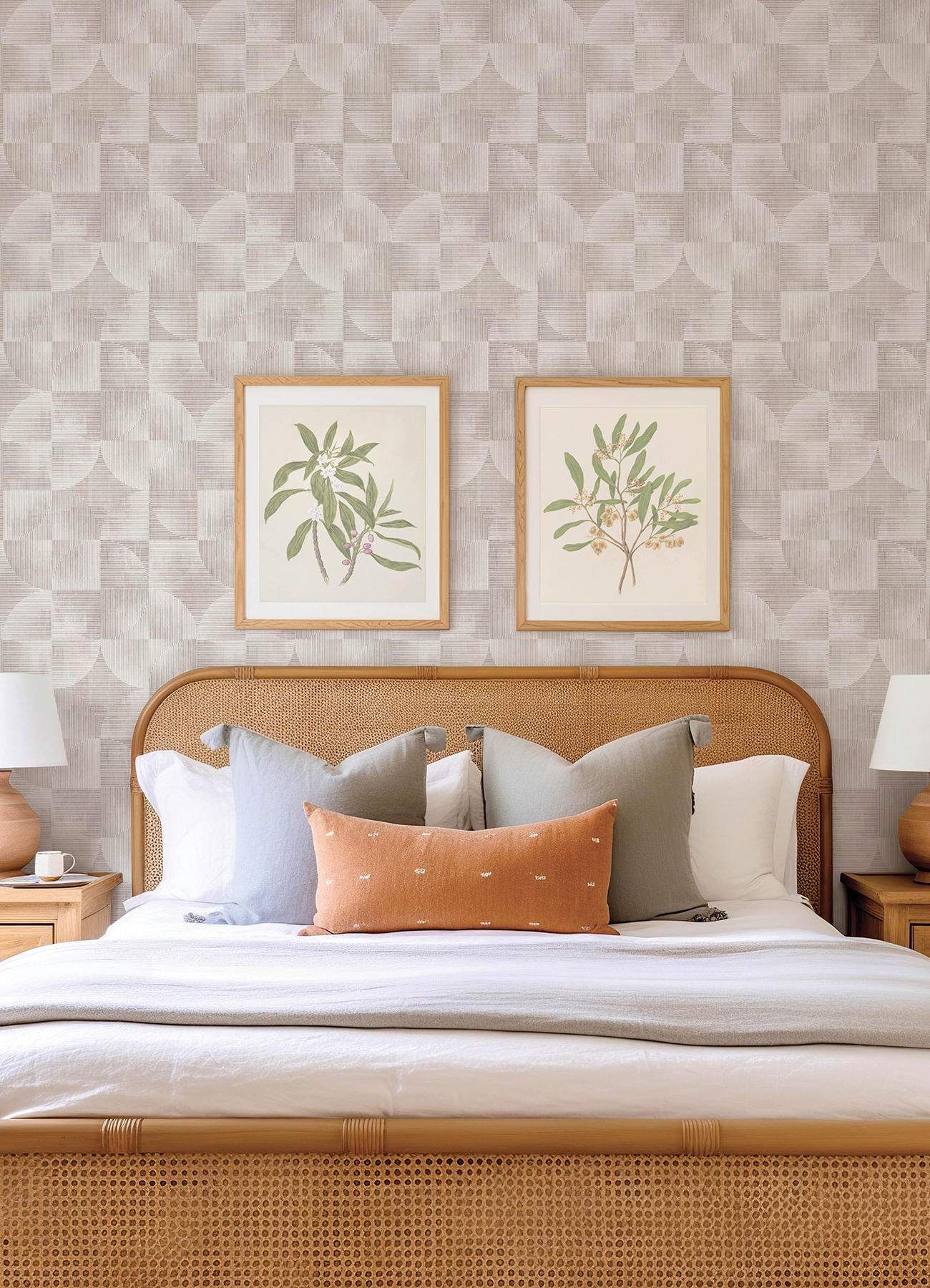 Woodbine Rose Abstract Geometric Wallpaper