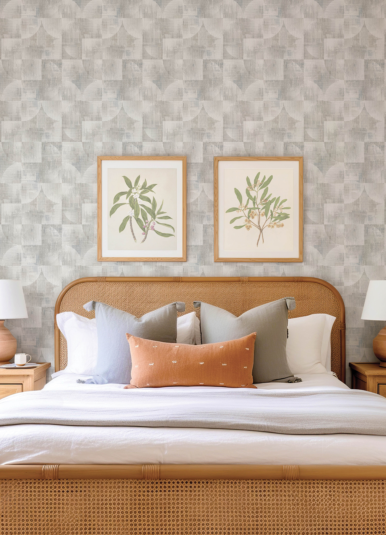 Woodbine Neutral Abstract Geometric Wallpaper