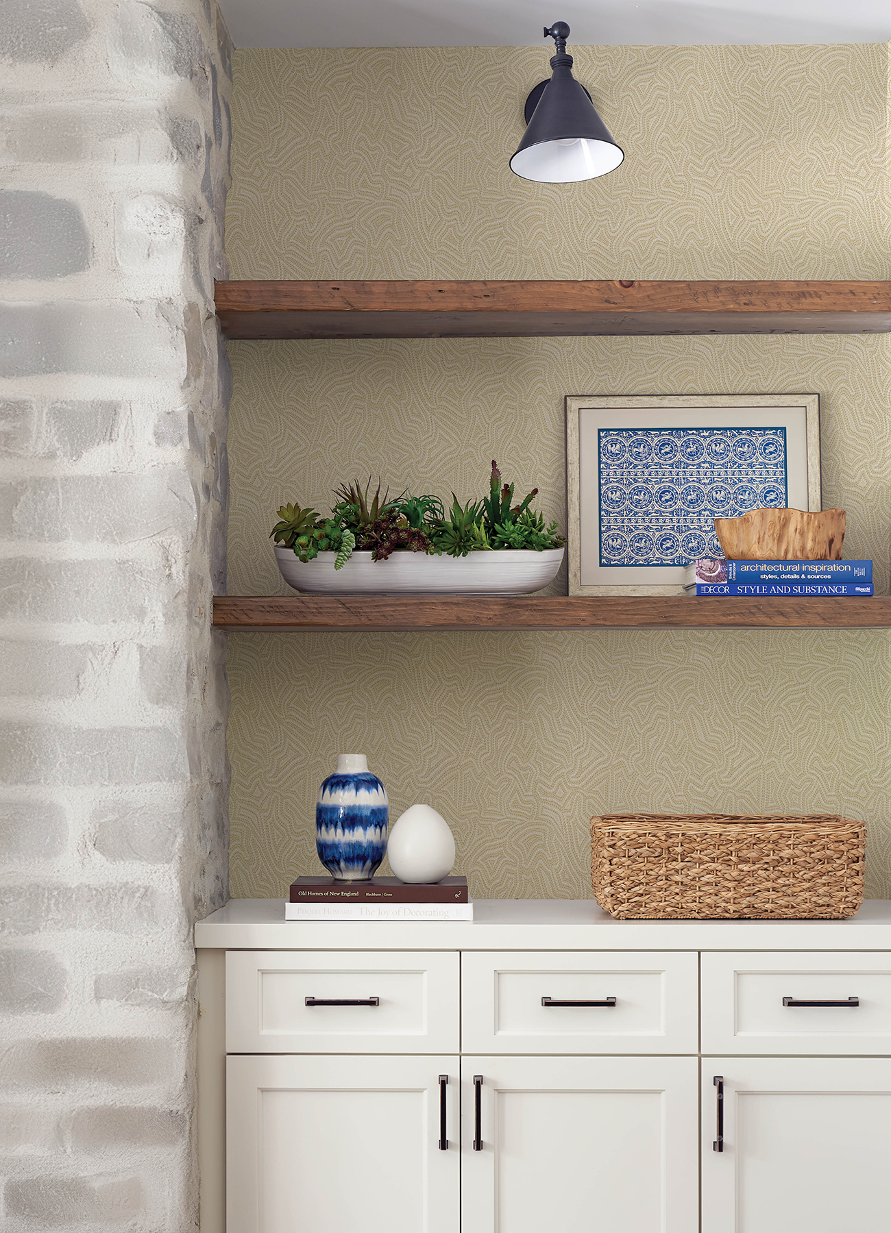 Hollenback Gold Dotted Abstract Wallpaper