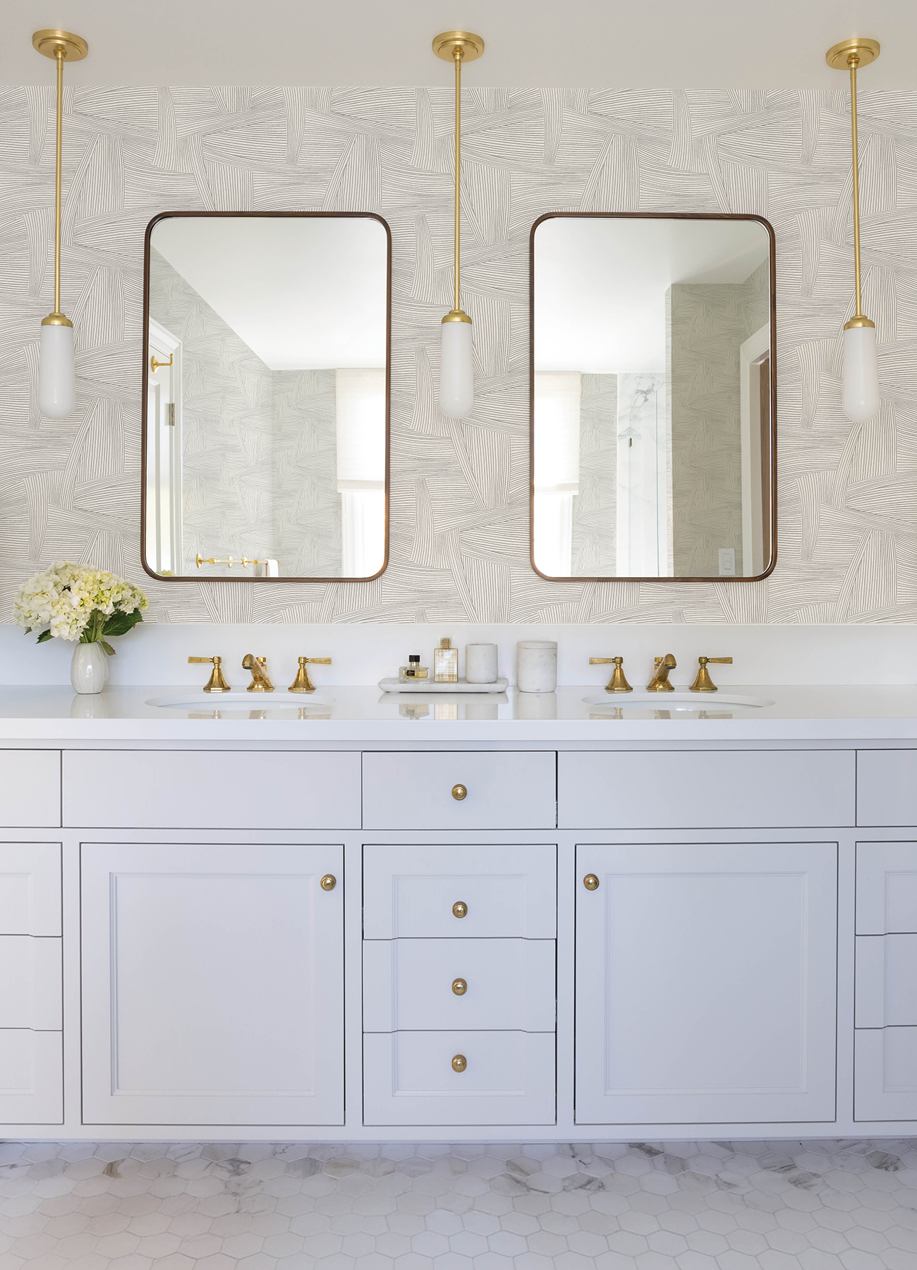 Reid Grey Woven Geometric Wallpaper