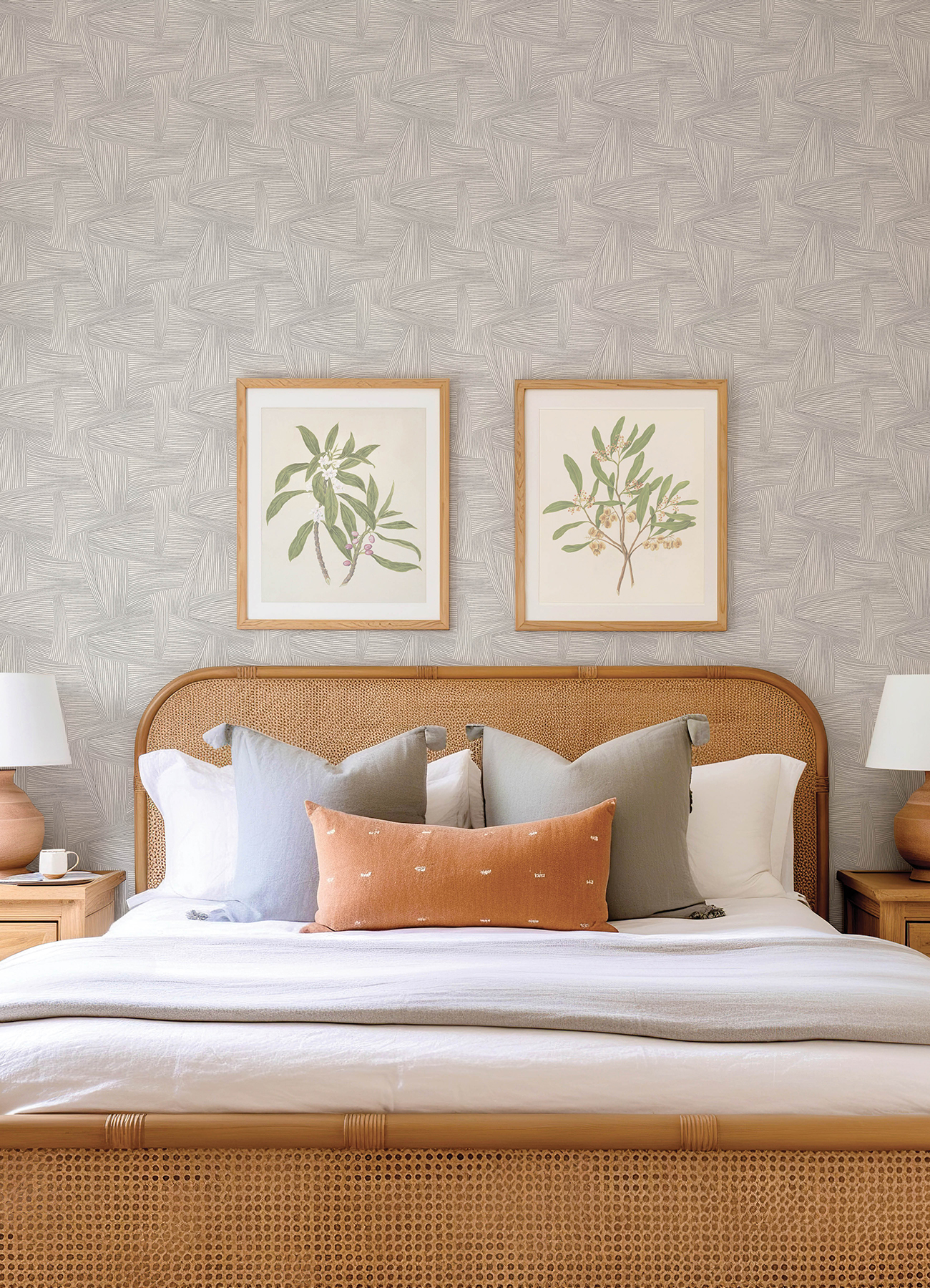 Reid Grey Woven Geometric Wallpaper