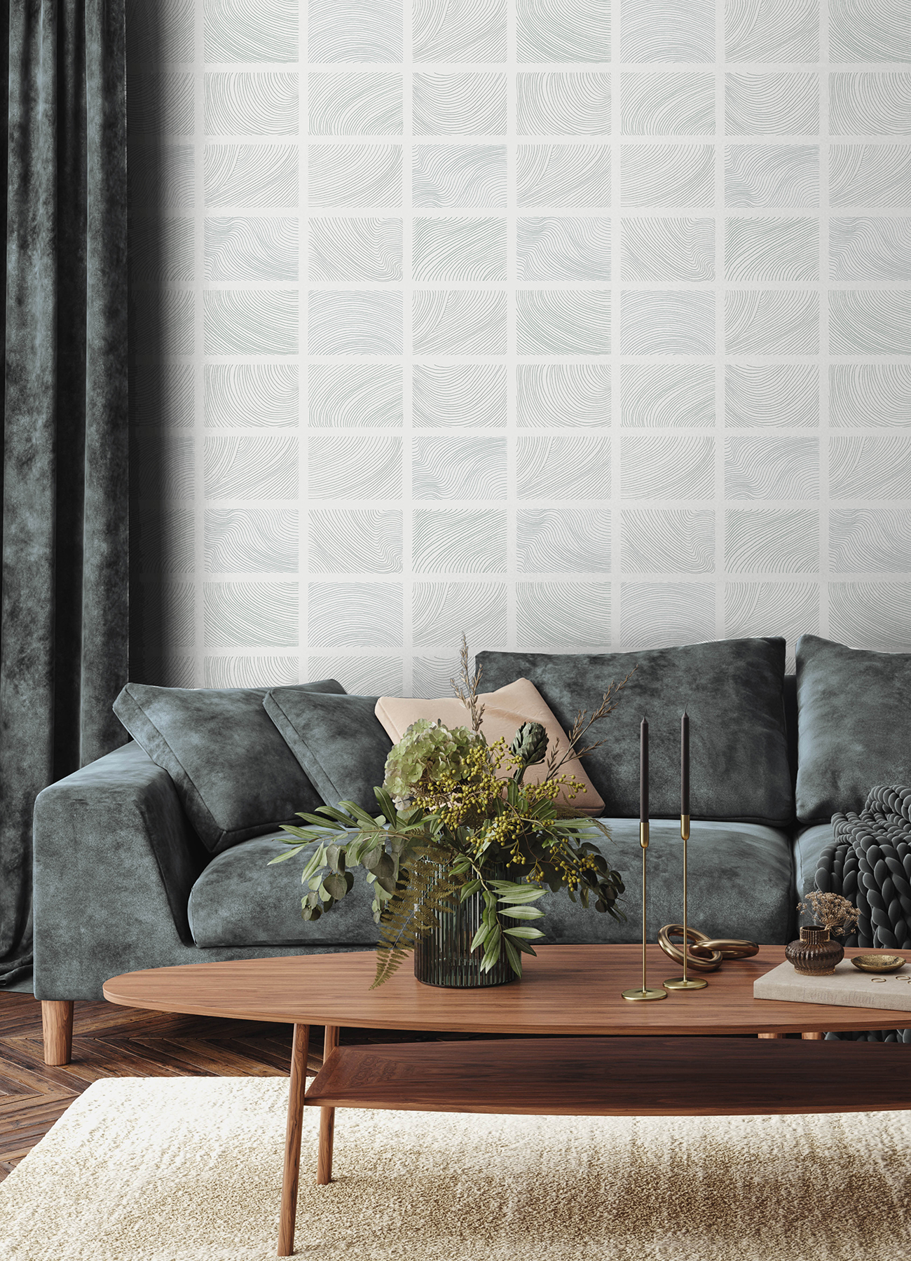 Bronson Sterling Topography Wallpaper
