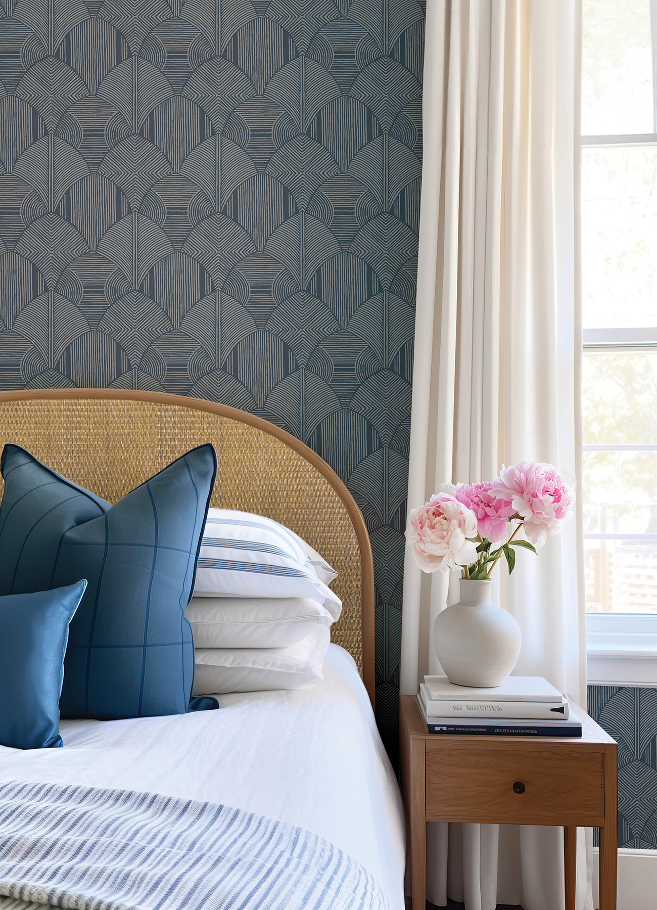 Meyberg Blue Geometric Wallpaper