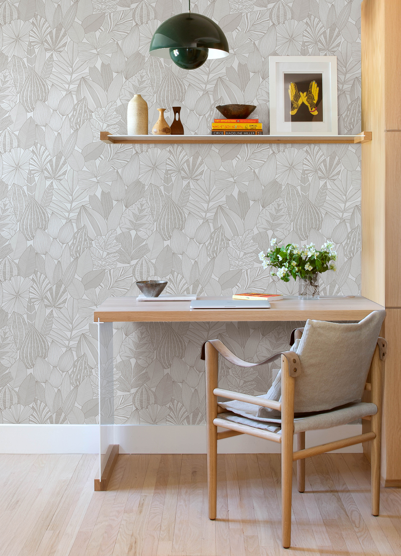 Mathias Grey Botanical Wallpaper