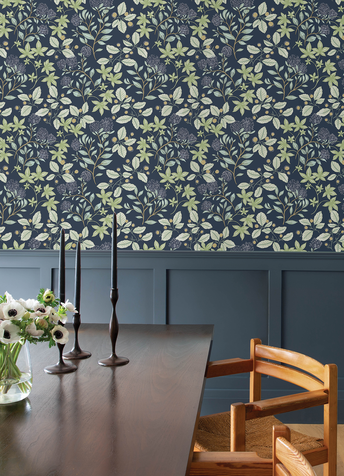 Mildred Indigo Botanical Trail Wallpaper