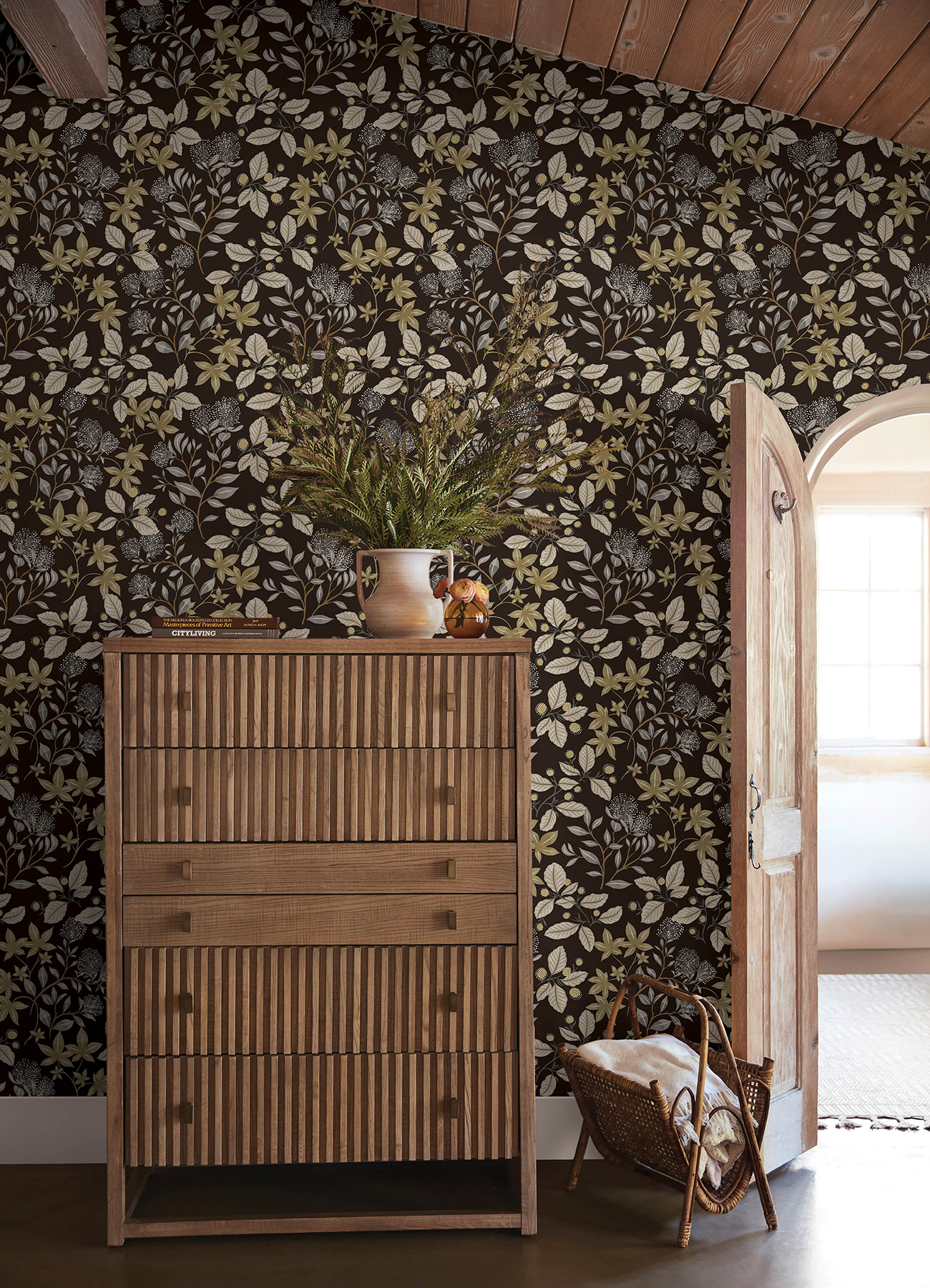 Mildred Black Botanical Trail Wallpaper