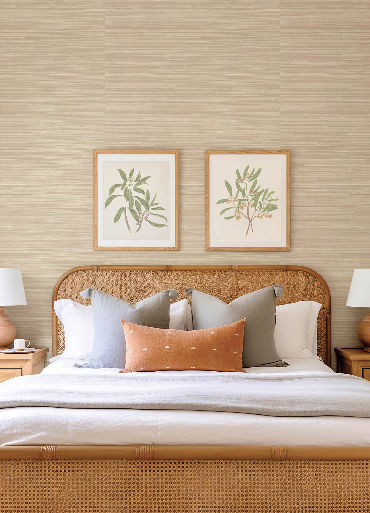 Reynier Wheat Hemp Wallpaper