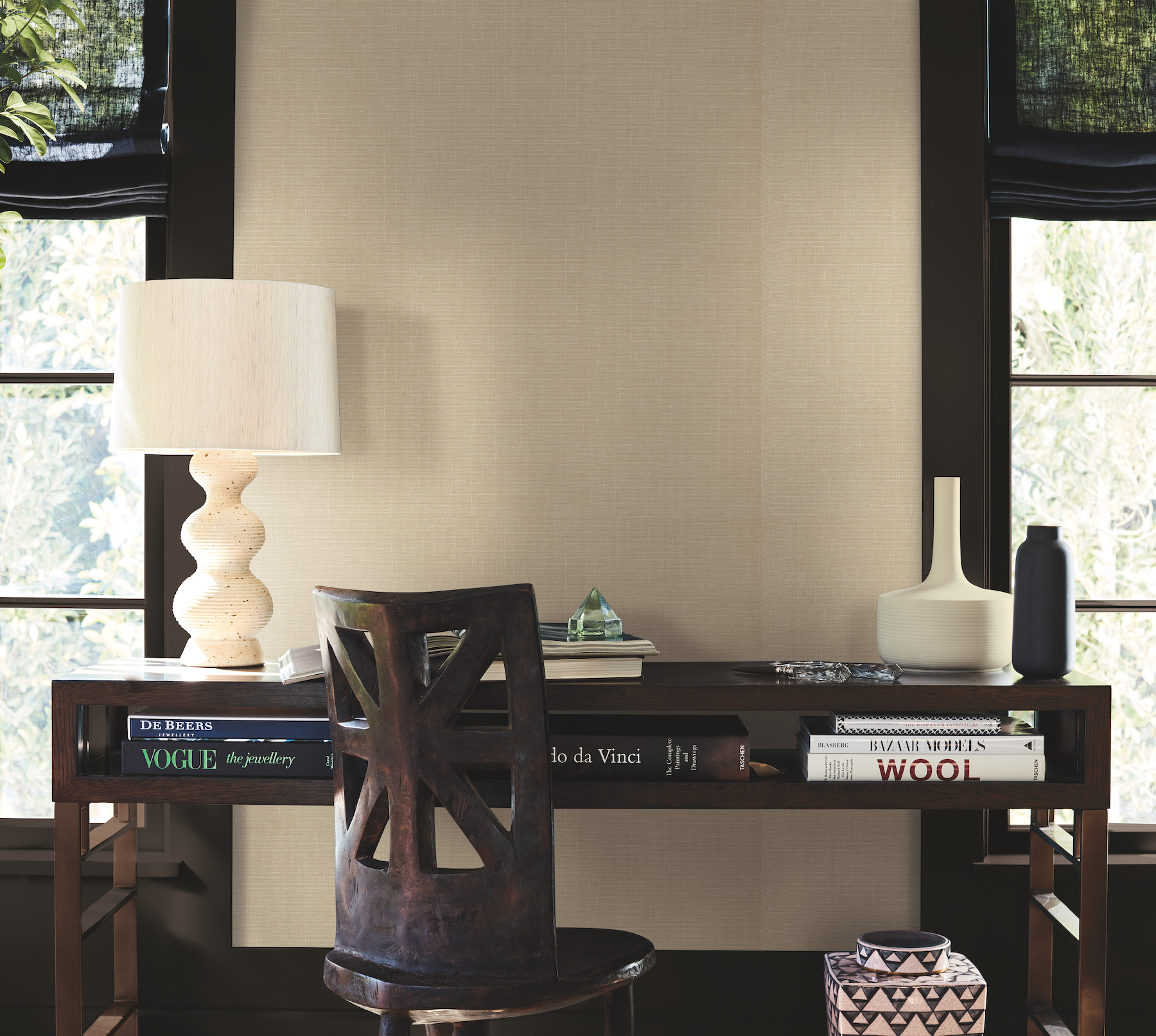 Woven Linen Linen Wallpaper
