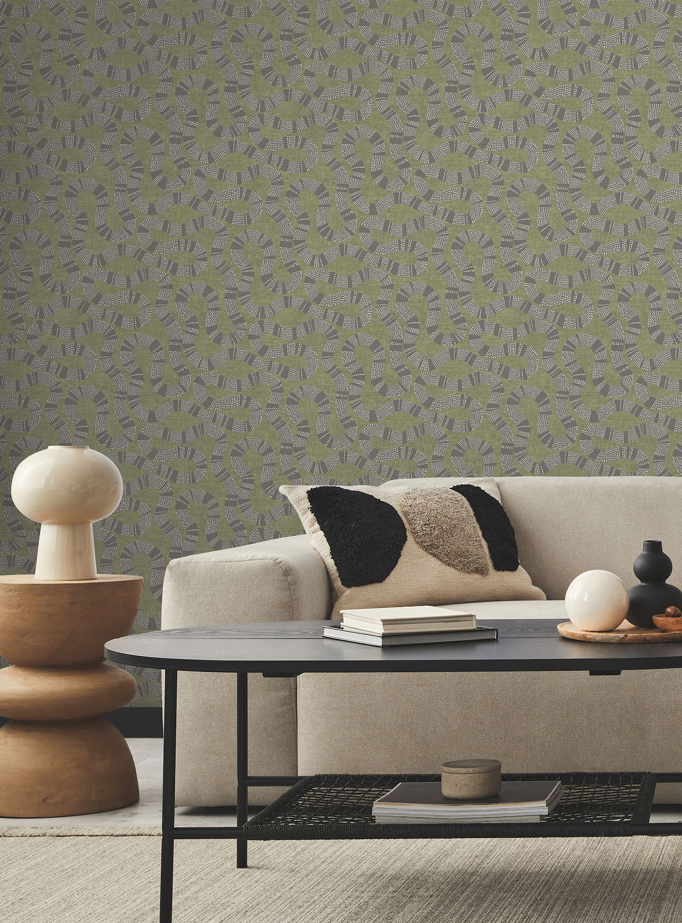 Ophidia Olive Wallpaper