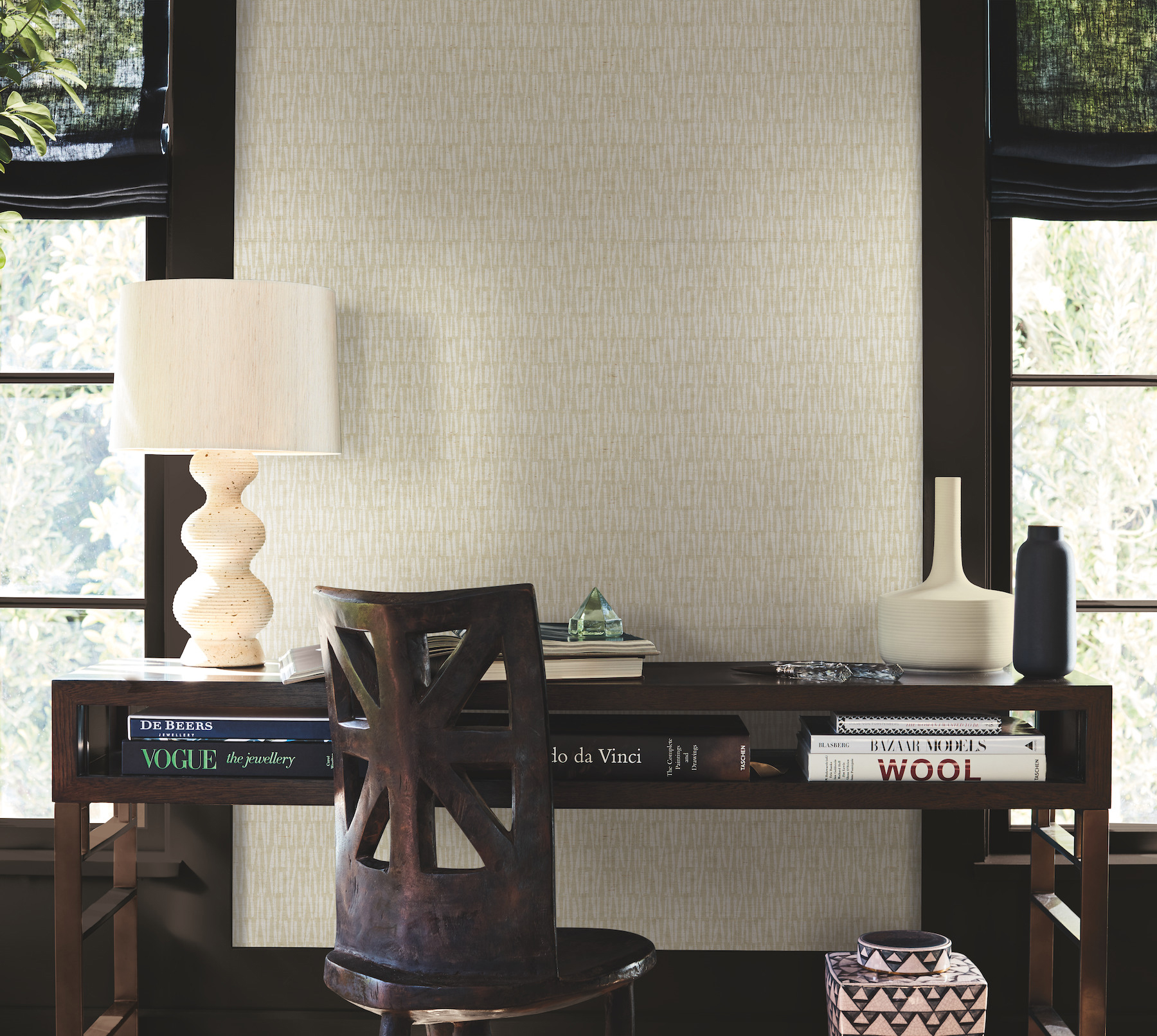 Thatched Taupe Wallpaper