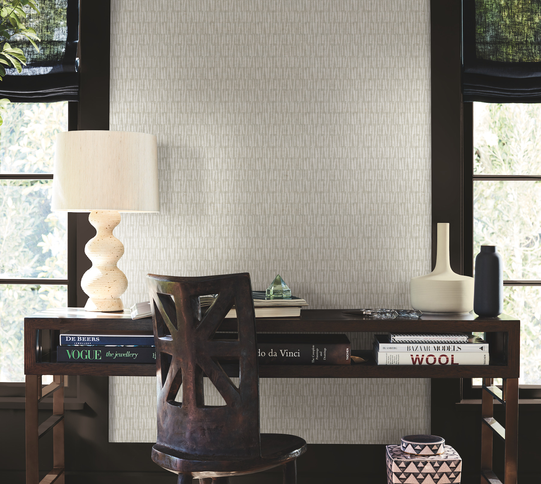 Thatched Grey Wallpaper