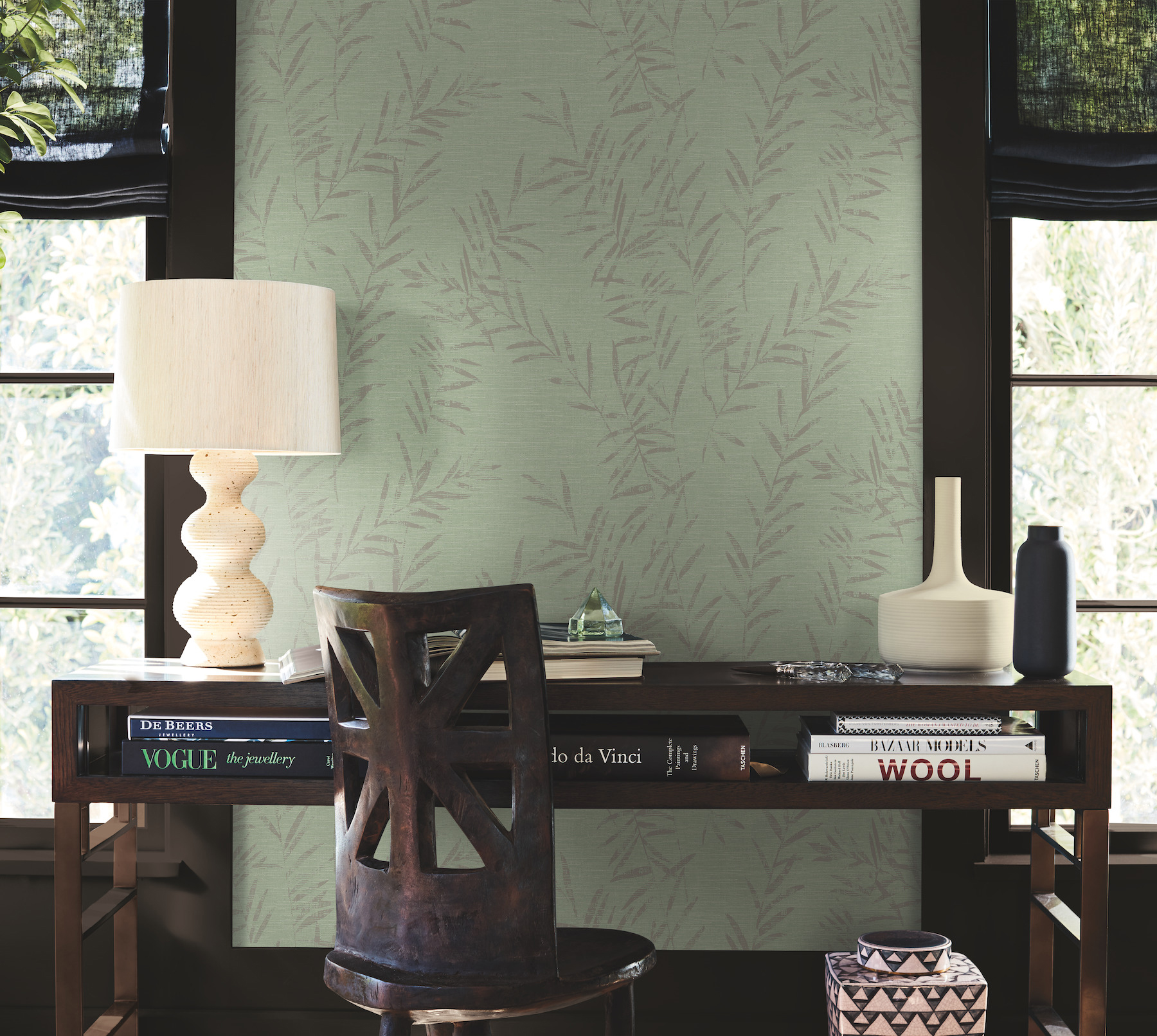 Allerton Bamboo Sage Wallpaper