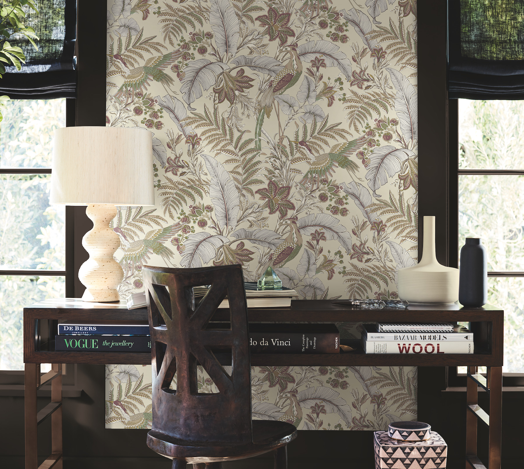 Heronwood Mulberry Wallpaper