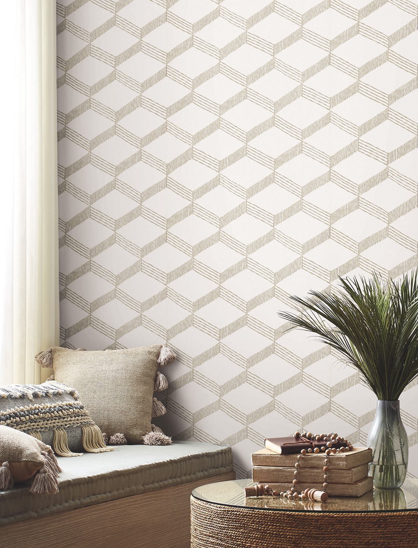Palisades Paperweave Taupe Wallpaper