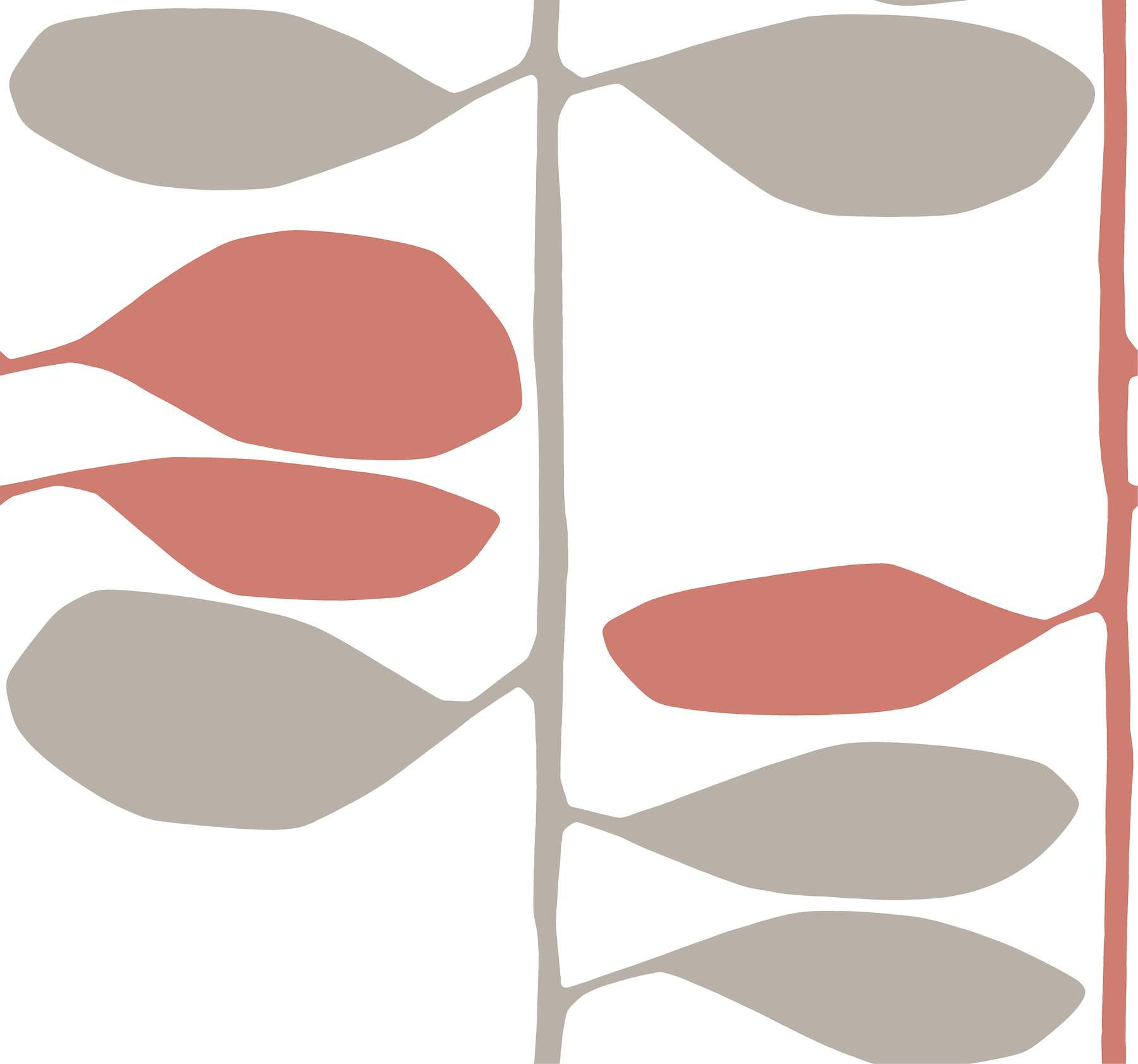 Sculpted Vines Vermillion & Graphite Wallpaper