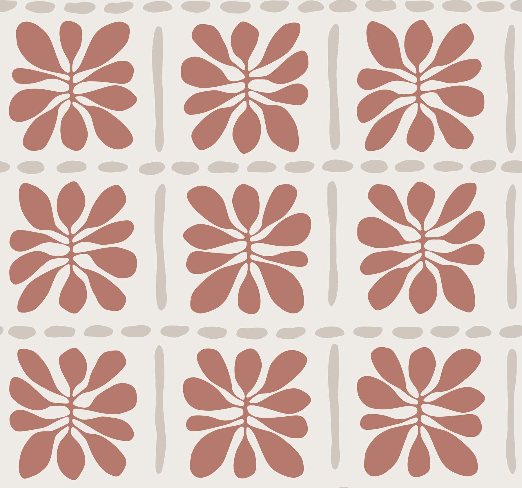 Mimosa Fleur Terracotta Wallpaper
