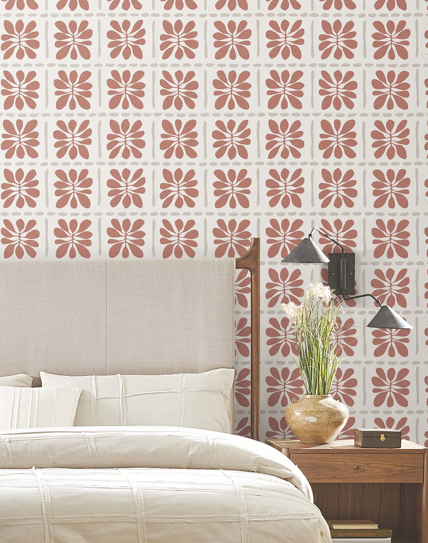 Mimosa Fleur Terracotta Wallpaper