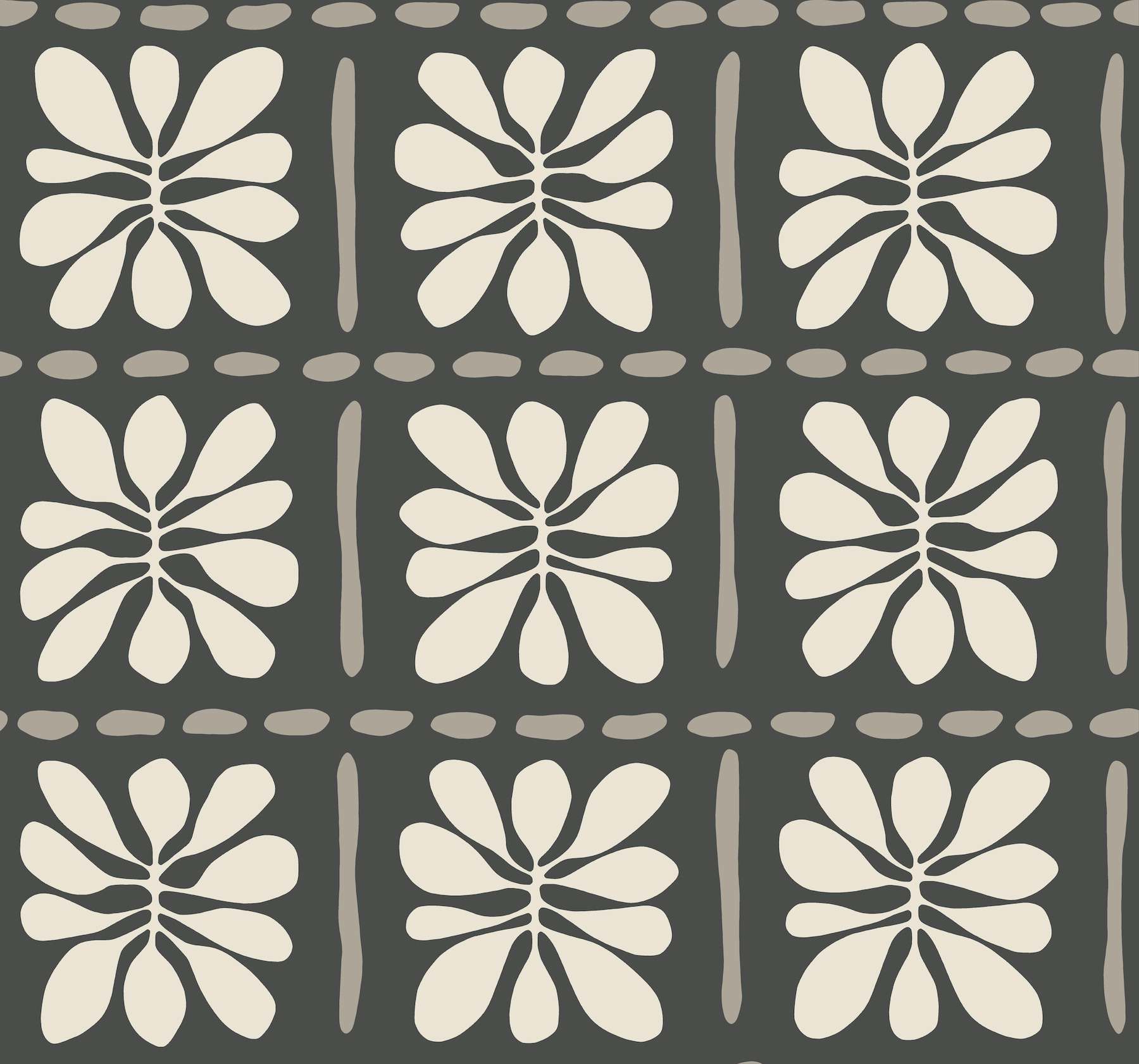 Mimosa Fleur Carbon Black Wallpaper