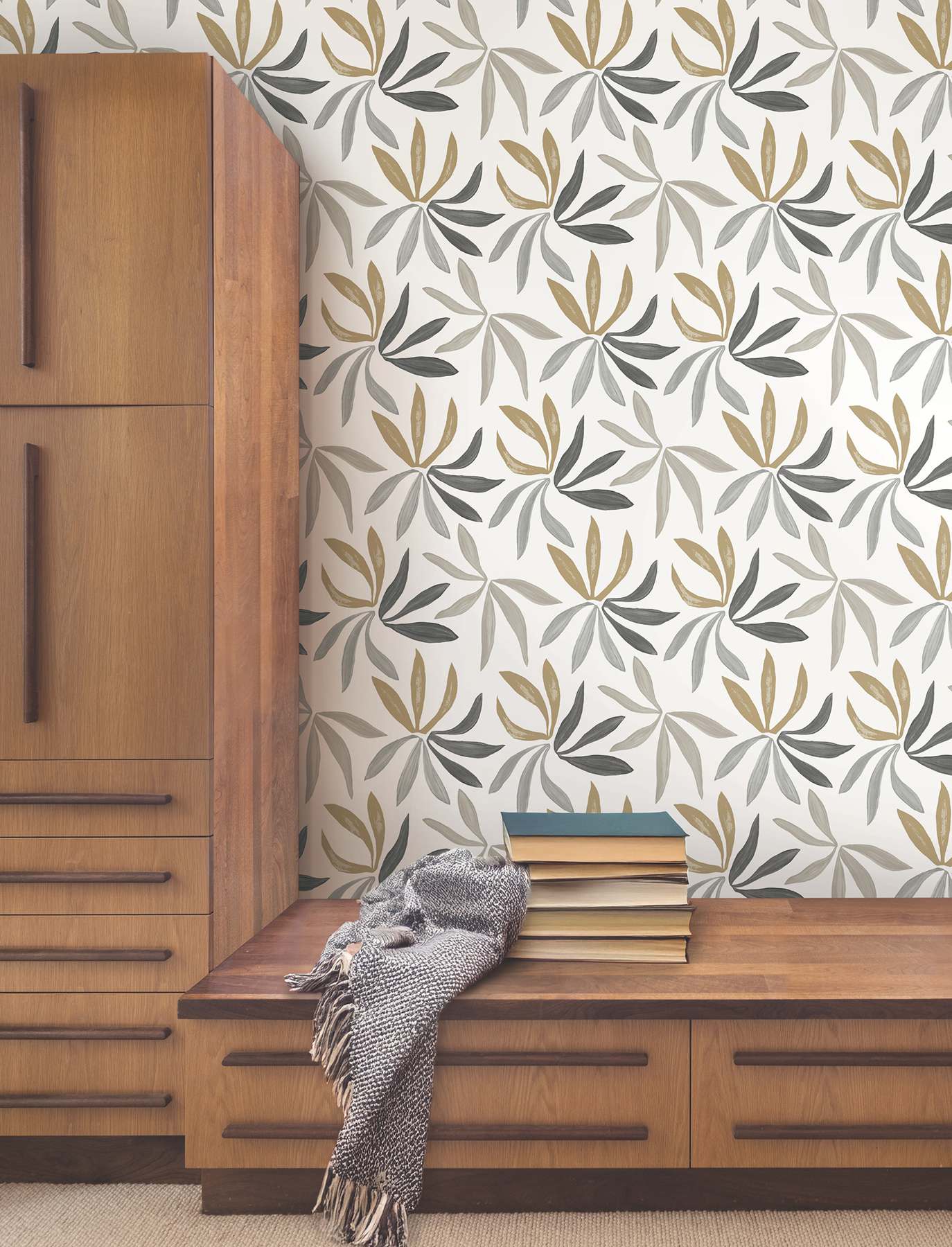 Little Garden Graphite & Gold Wallpaper