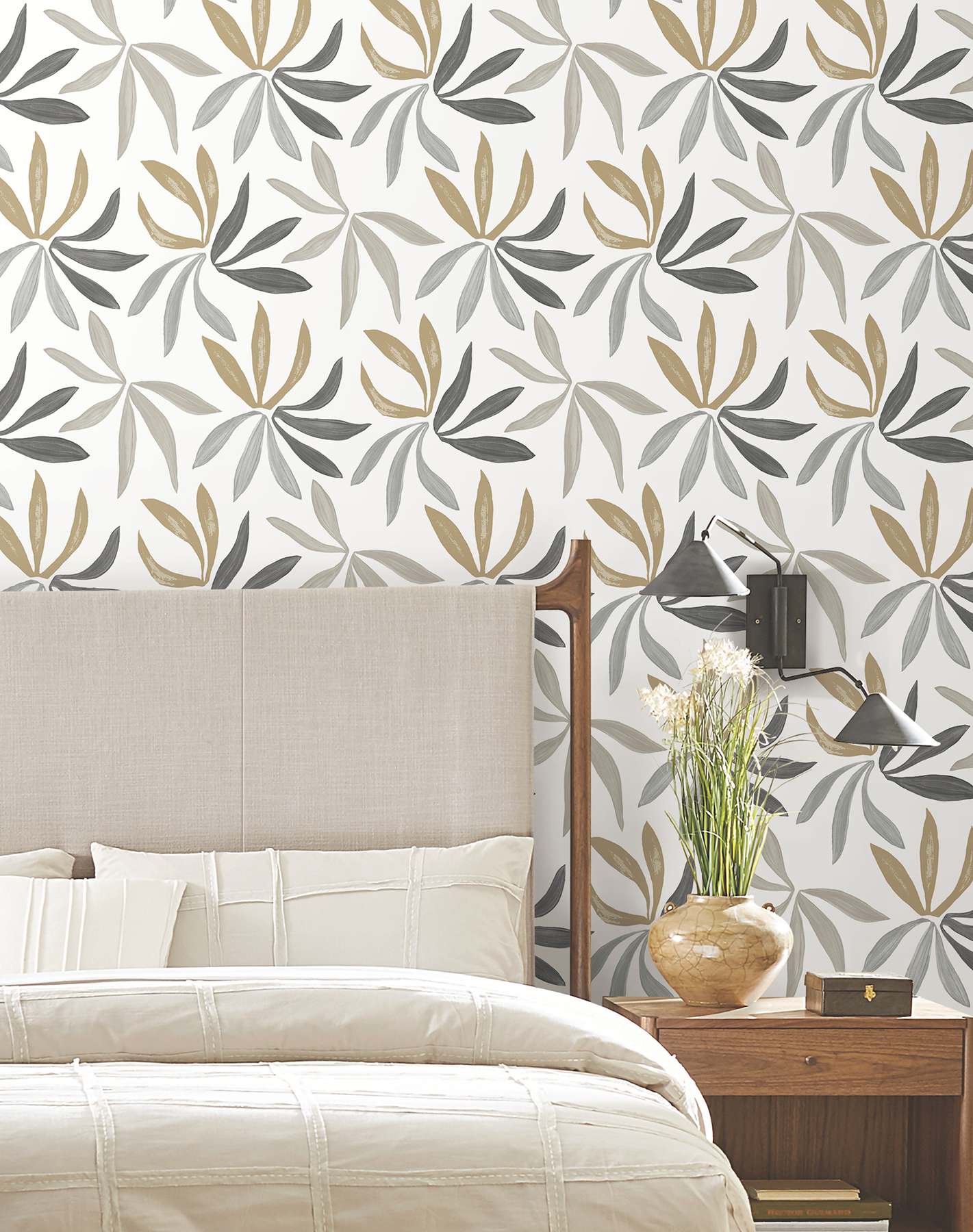 Little Garden Graphite & Gold Wallpaper
