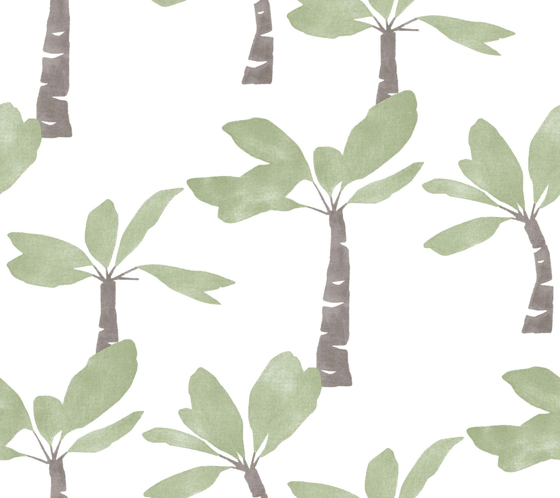 Painted Oasis Leaf Green Wallpaper