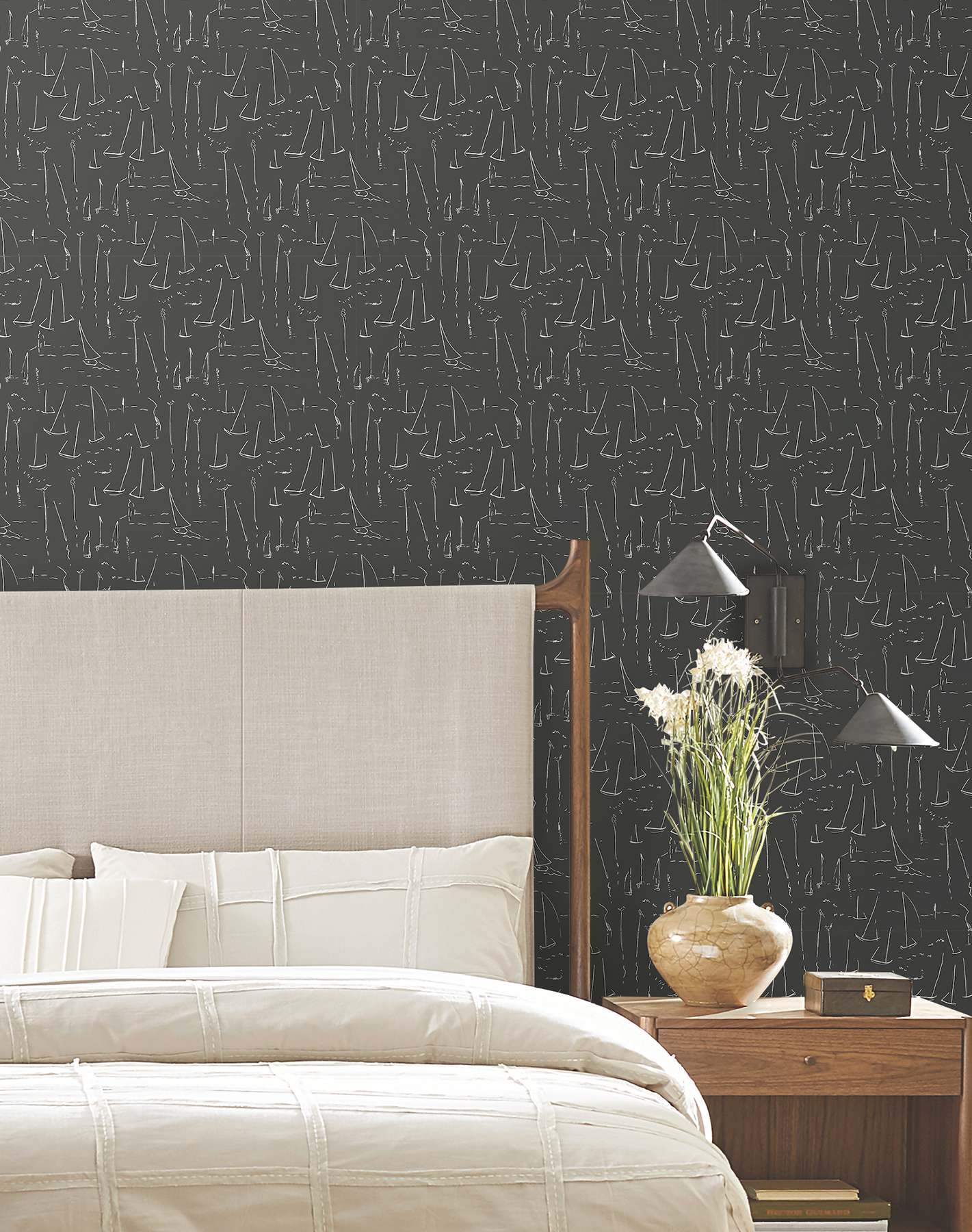 Vermillion Coast Carbon Black Wallpaper