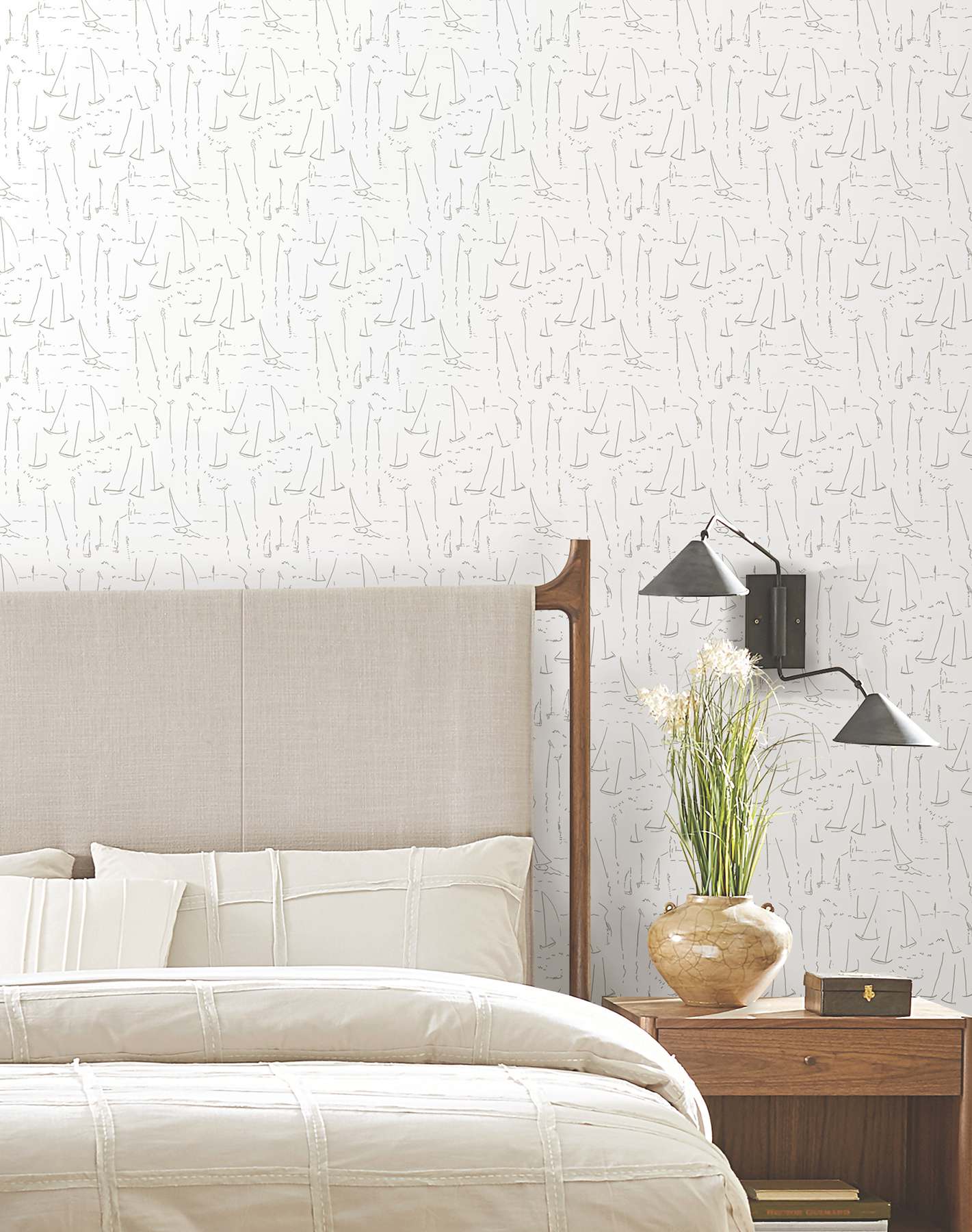 Vermillion Coast Silver Wallpaper
