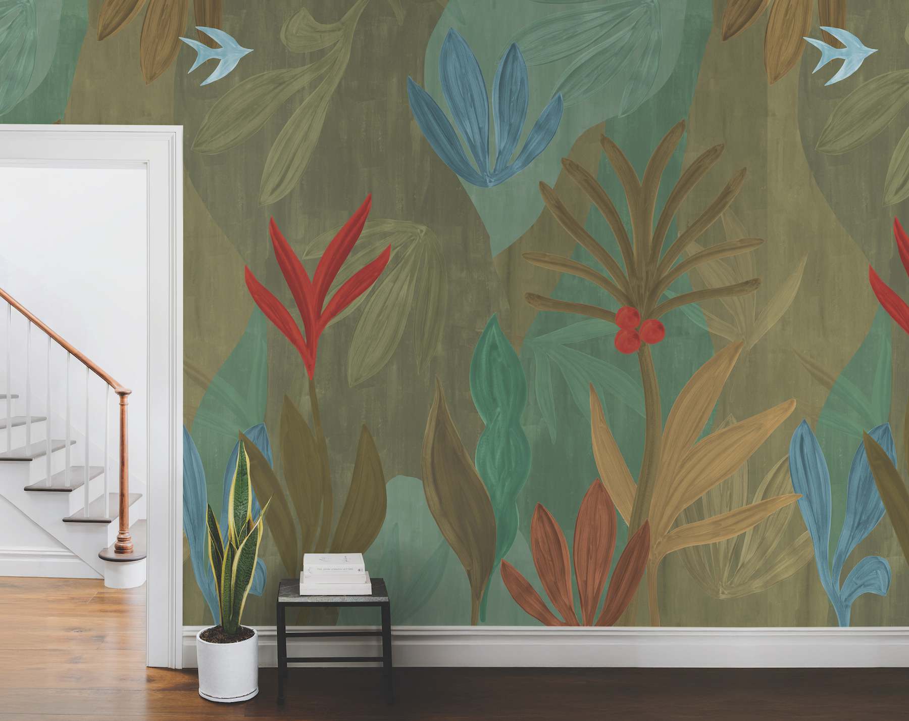 Chambord Gardens Leaf & Olive Wall Mural