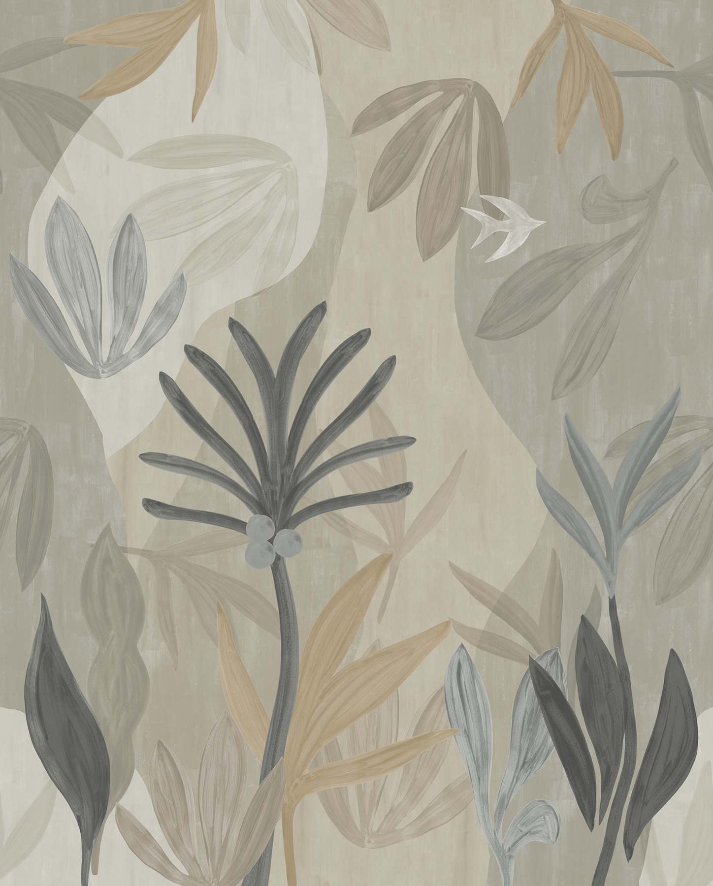 Chambord Gardens Graphite & Carbon Wall Mural