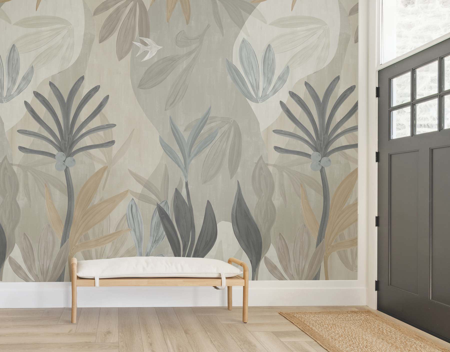 Chambord Gardens Graphite & Carbon Wall Mural