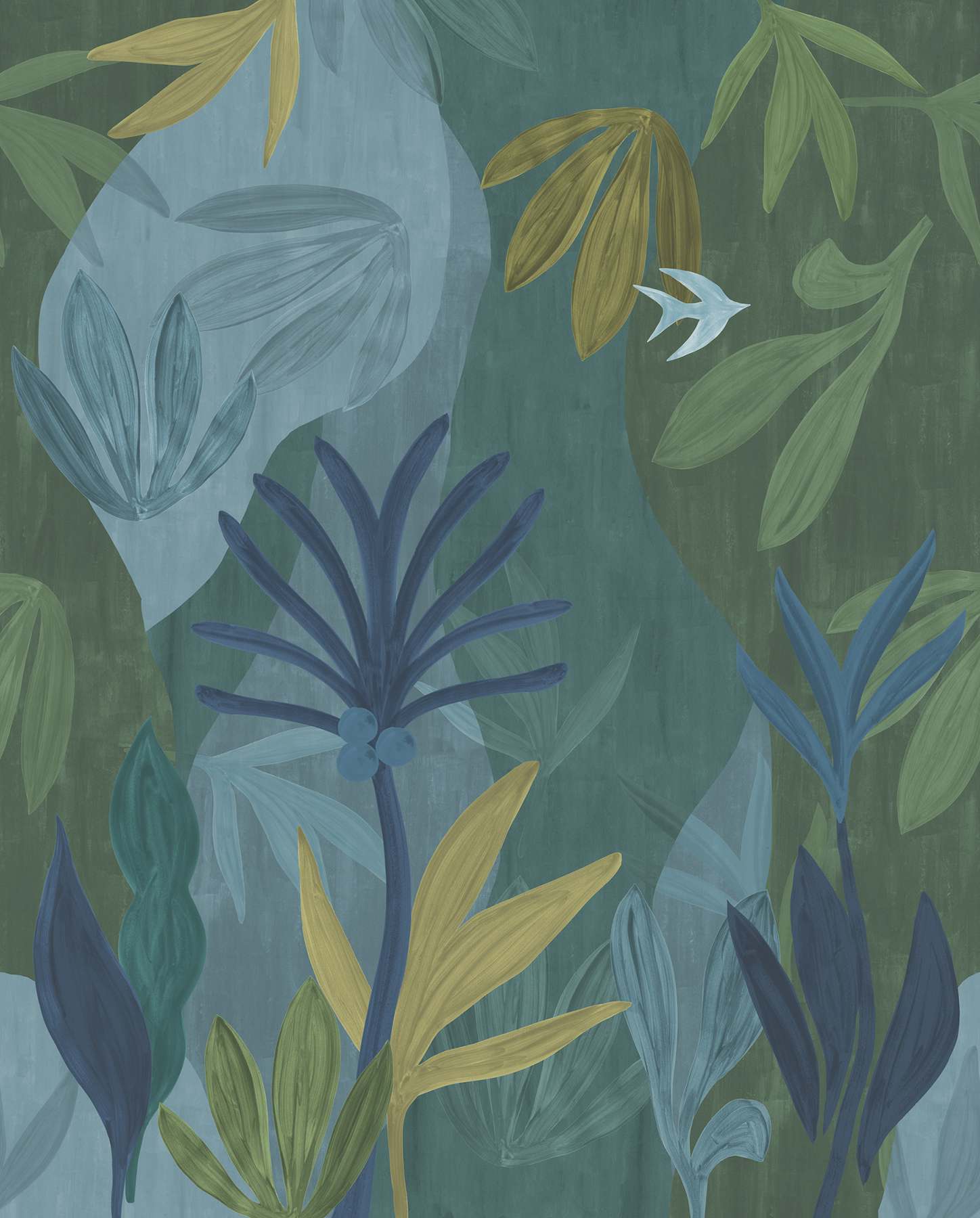 Chambord Gardens Ultramarine Wall Mural