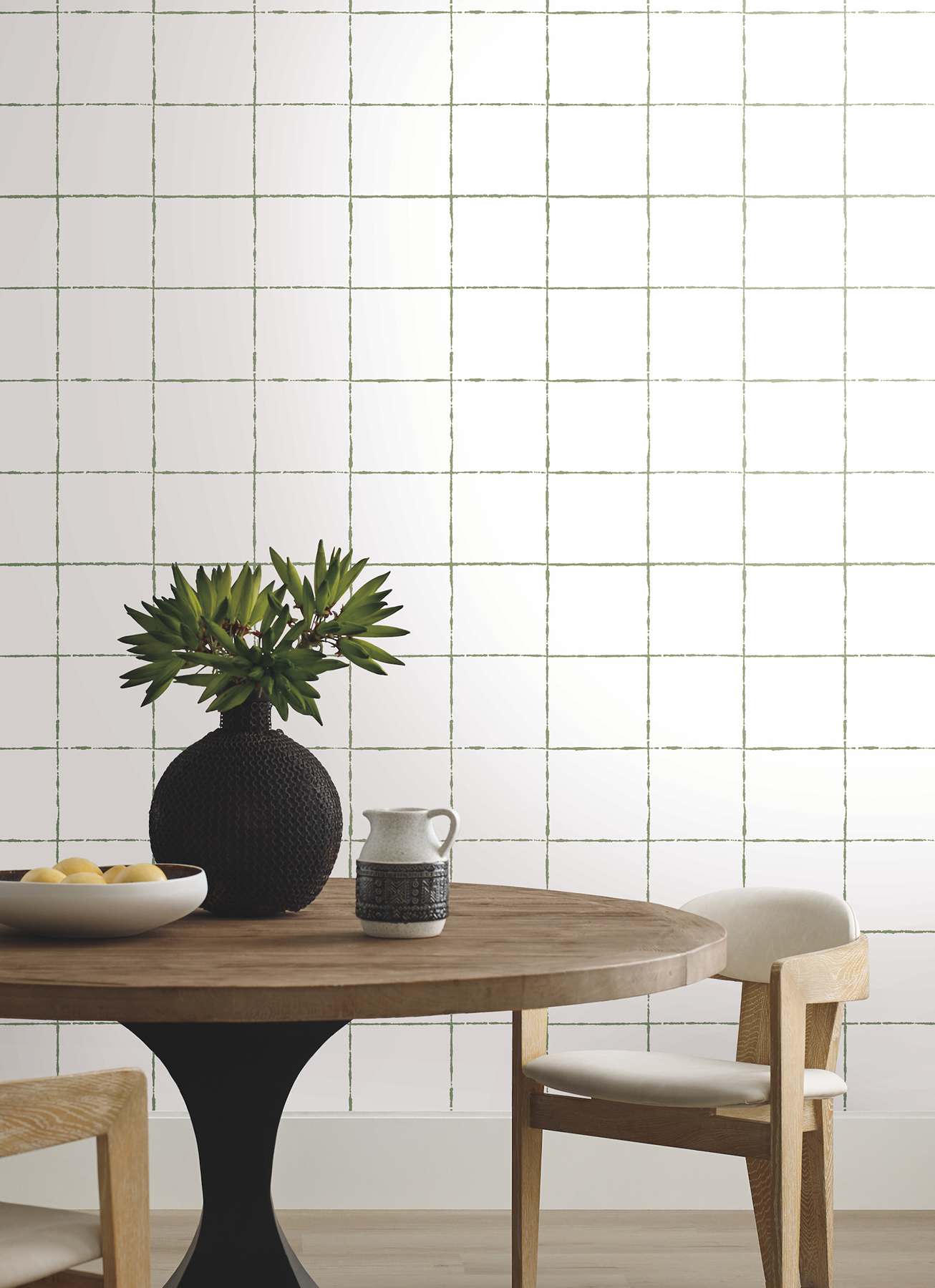 La Vitre Plaid Leaf Wallpaper