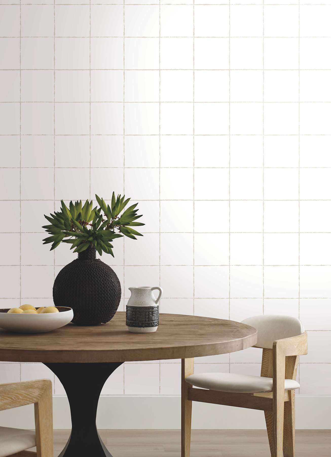 La Vitre Plaid Graphite Wallpaper