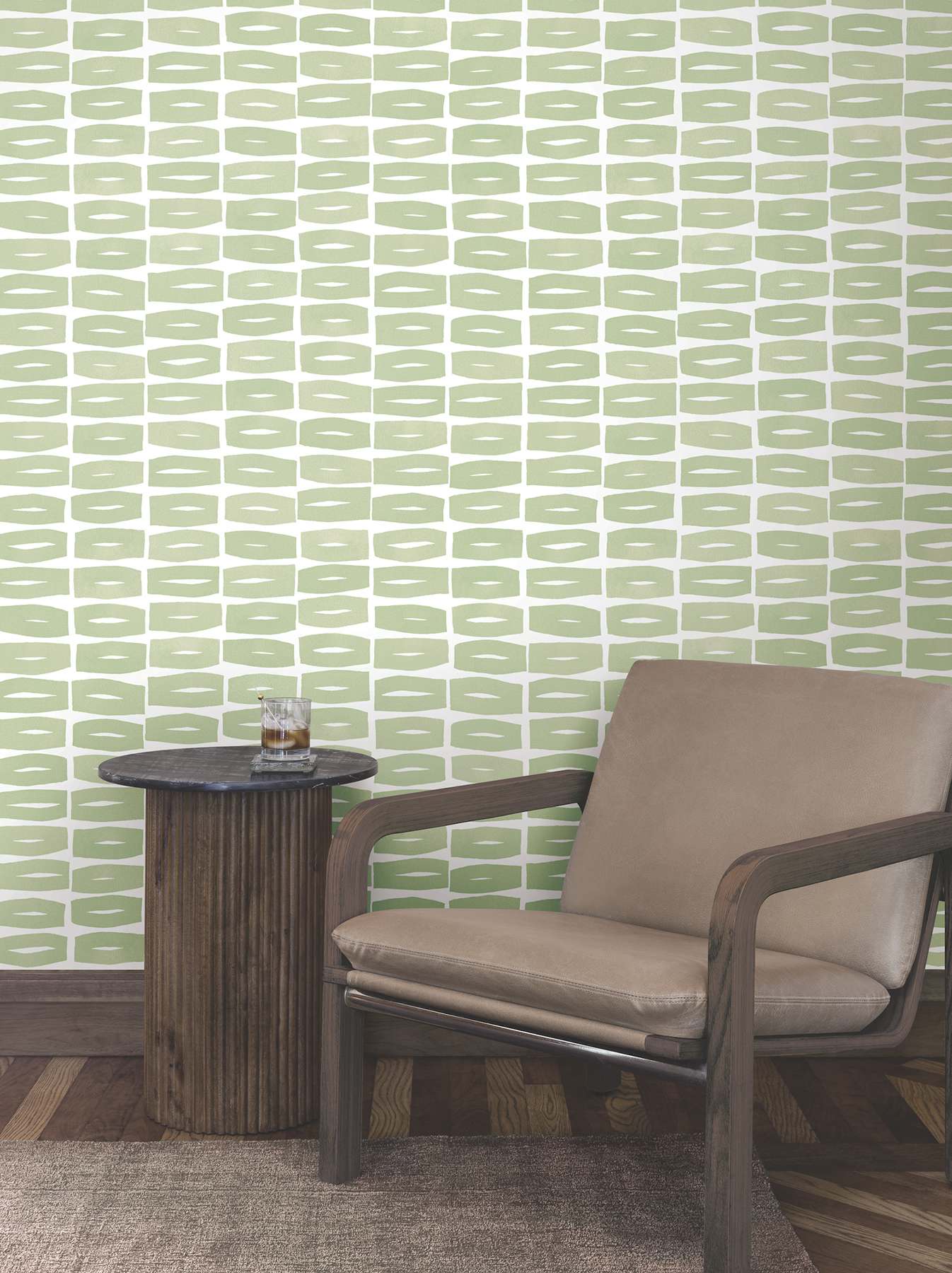 Modernist Motif Leaf Wallpaper